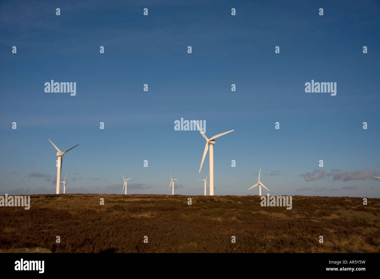 Ovenden Moor Windfarm, Yorkshire, Großbritannien Stockfoto