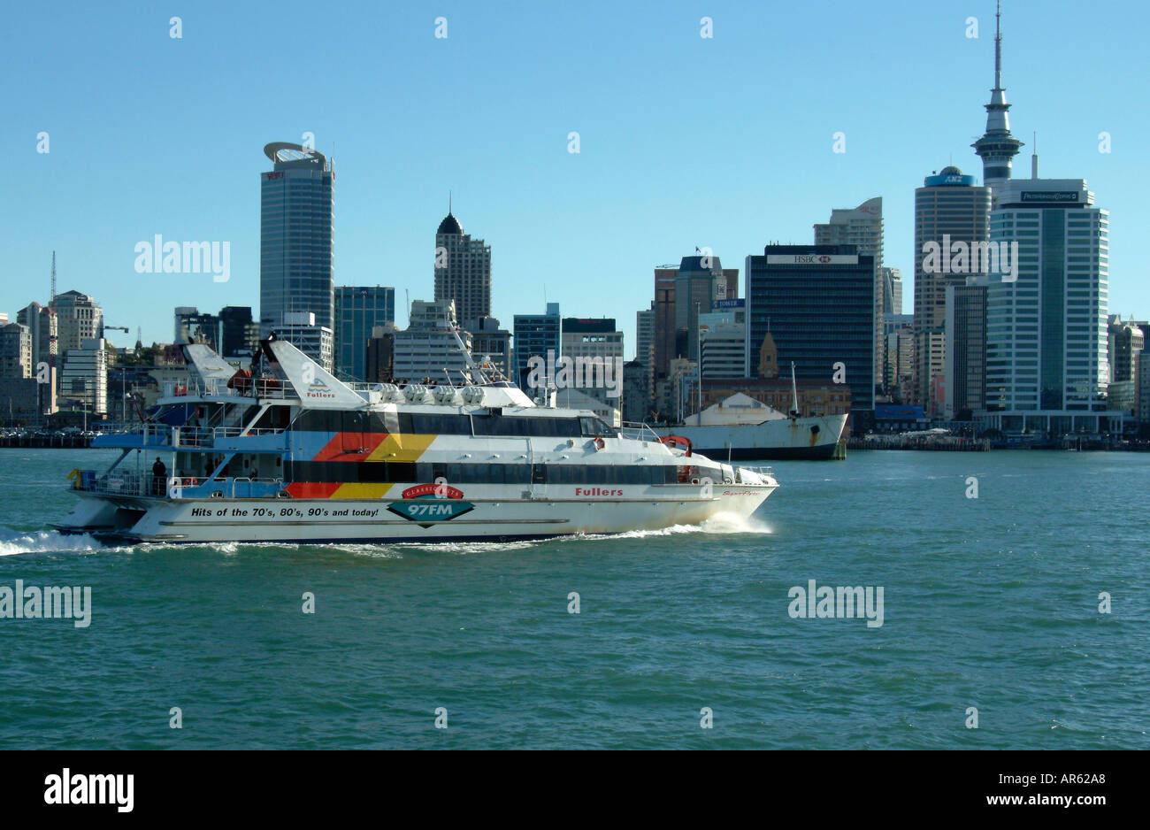 Fullers Ferry Service, Uckland, Waitemata Harbour Auckland City Nordinsel Neuseeland Stockfoto