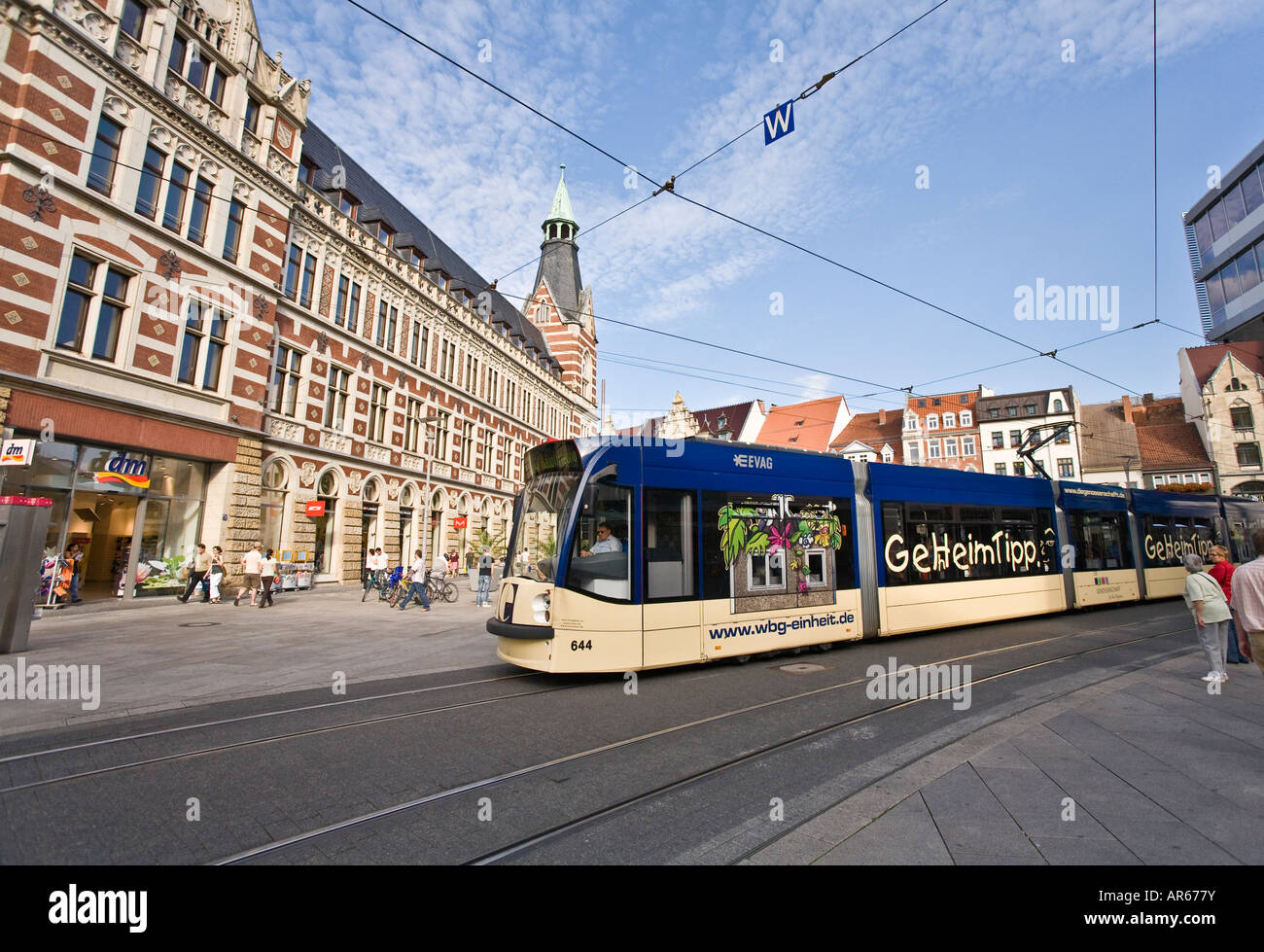 Straßenbahn Innenstadt Erfurt Deutschland Stockfoto