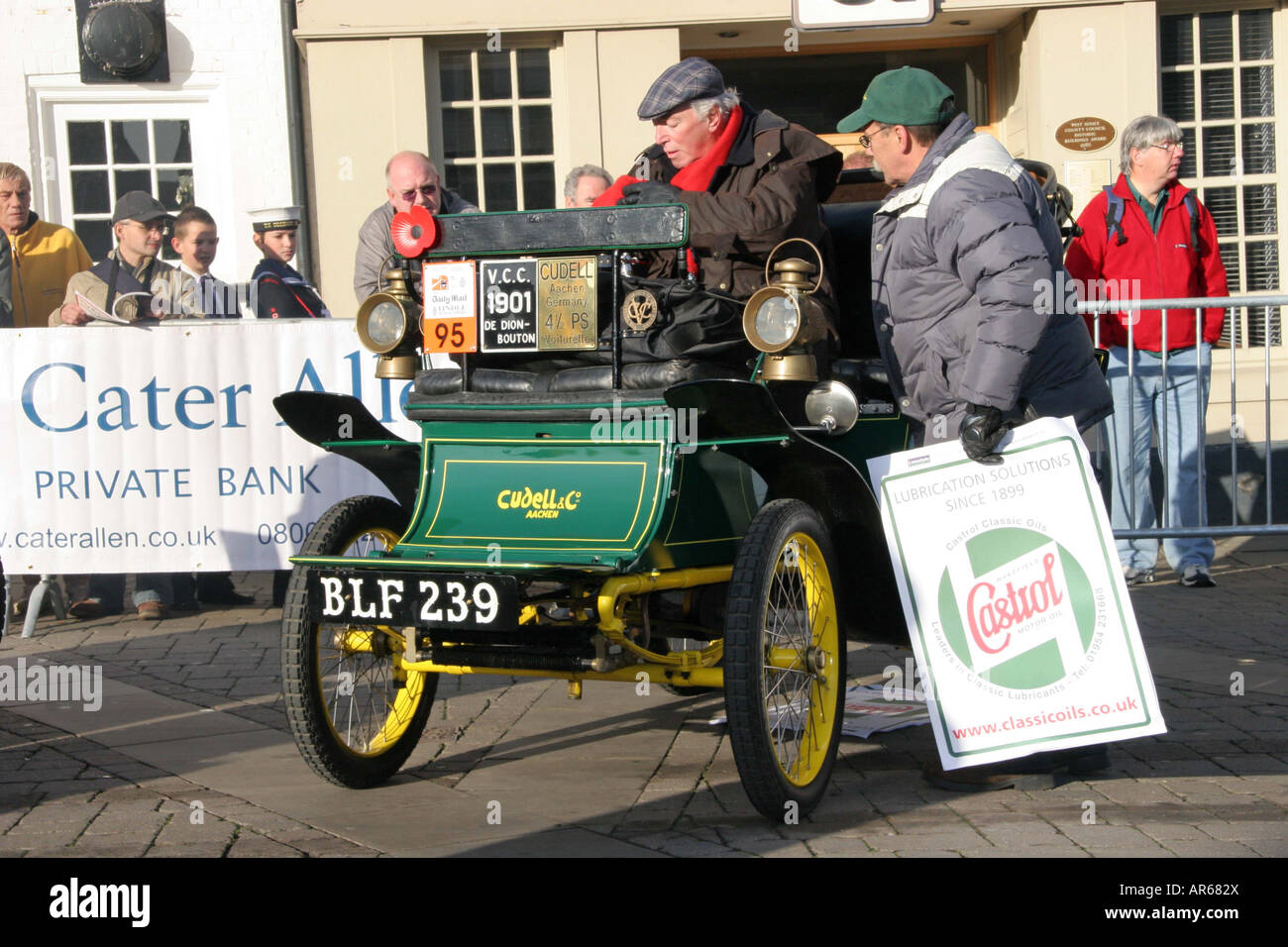 Castrol-Schild zum Schutz vor Öl tropft 1901 Cudell reg. BLF239 Herr Karl-Heinz Dreher Nr. 95 Stockfoto