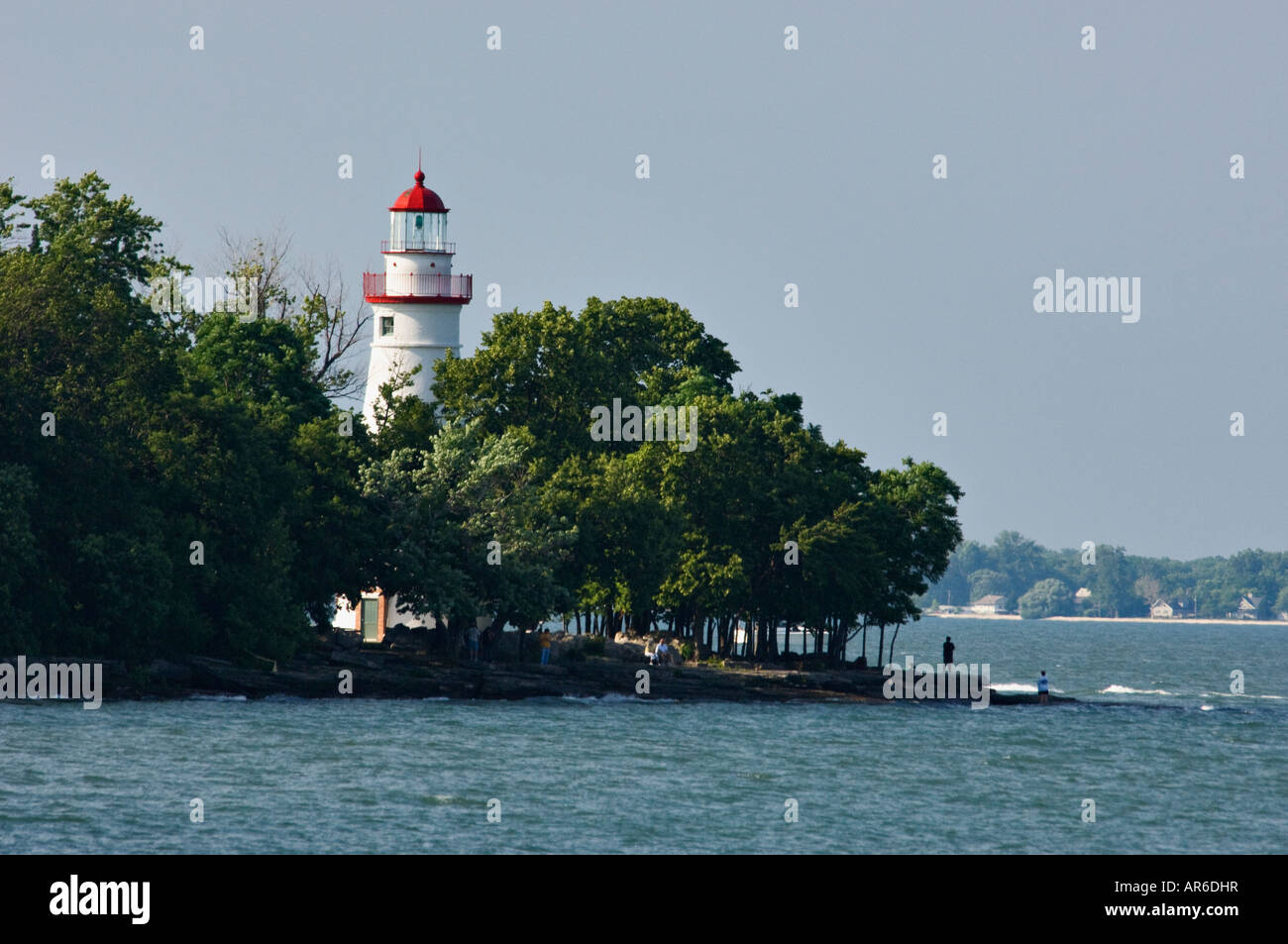 Marblehead Leuchtturm auf See Erie Marblehead Staatspark Ohio Stockfoto