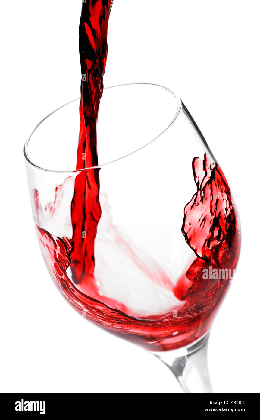 Rotwein-englisches in Glas Stockfoto