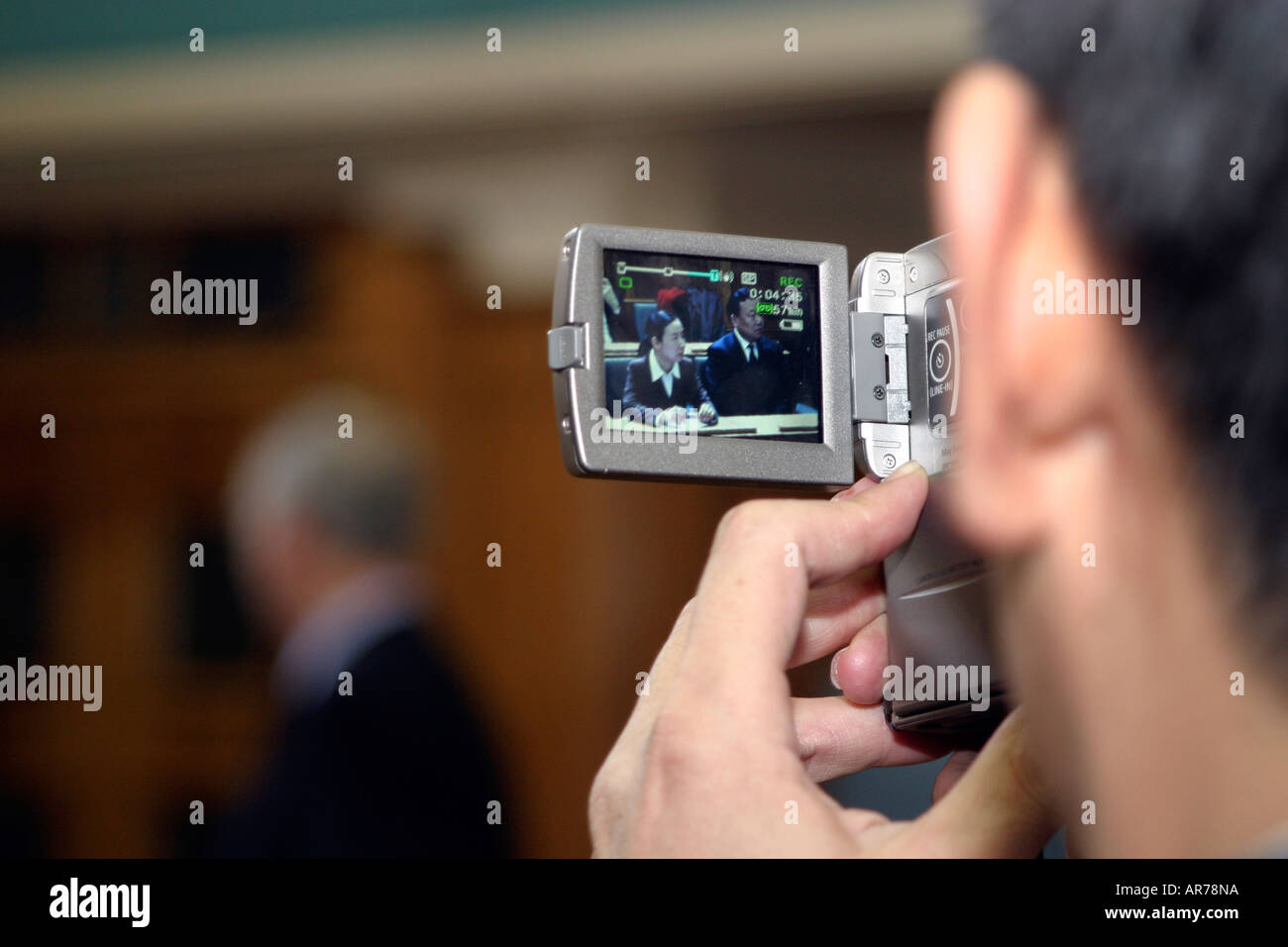 Dreharbeiten zu kleinen Rahmen-Screen-display Stockfoto