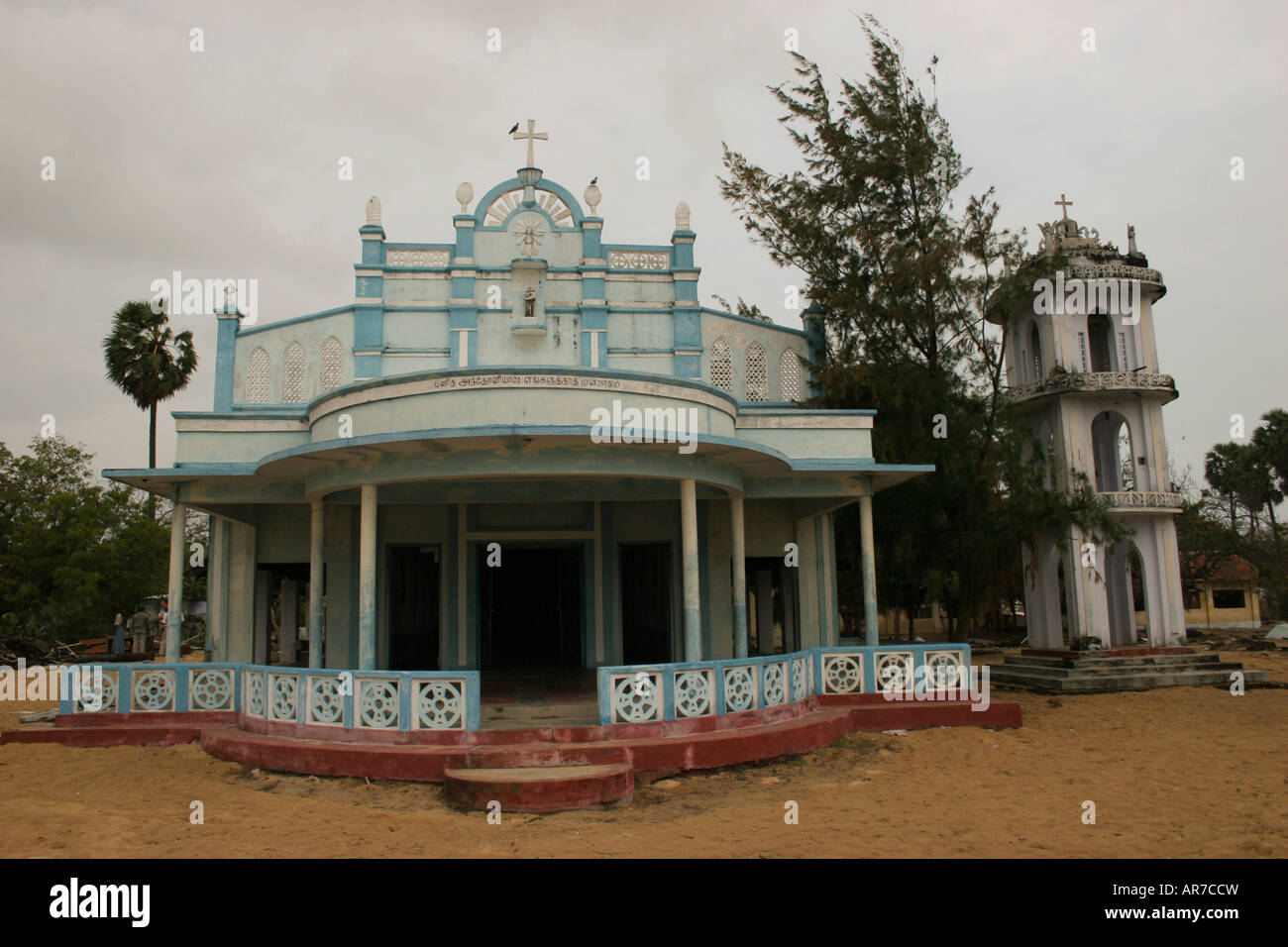Kirche in Thalaiady, Jaffna Halbinsel, nach dem Tsunami in Sri Lanka Stockfoto