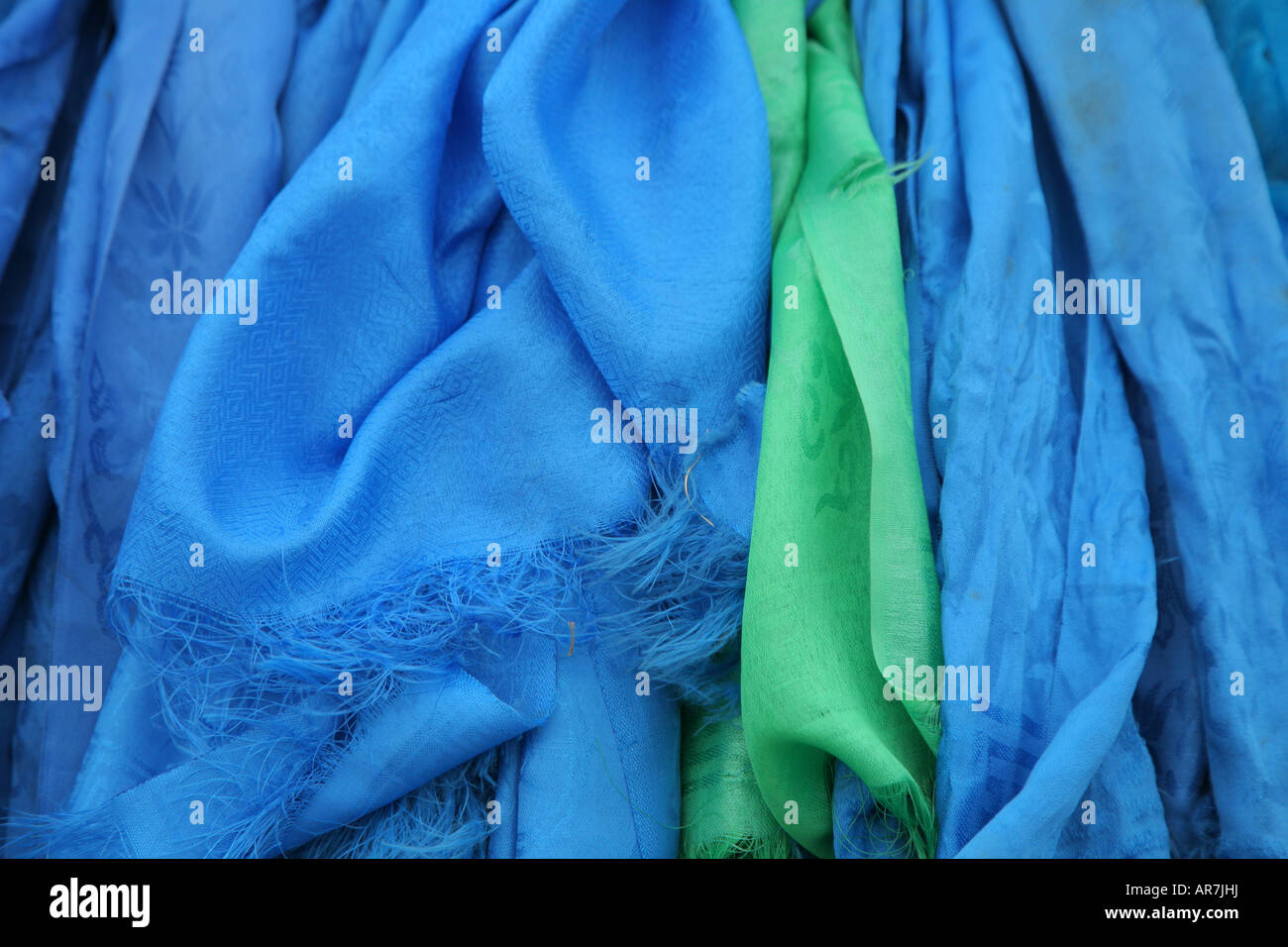 Blauen Seidenbändern Sharmanism Mongolei Zentralasiens Stockfoto
