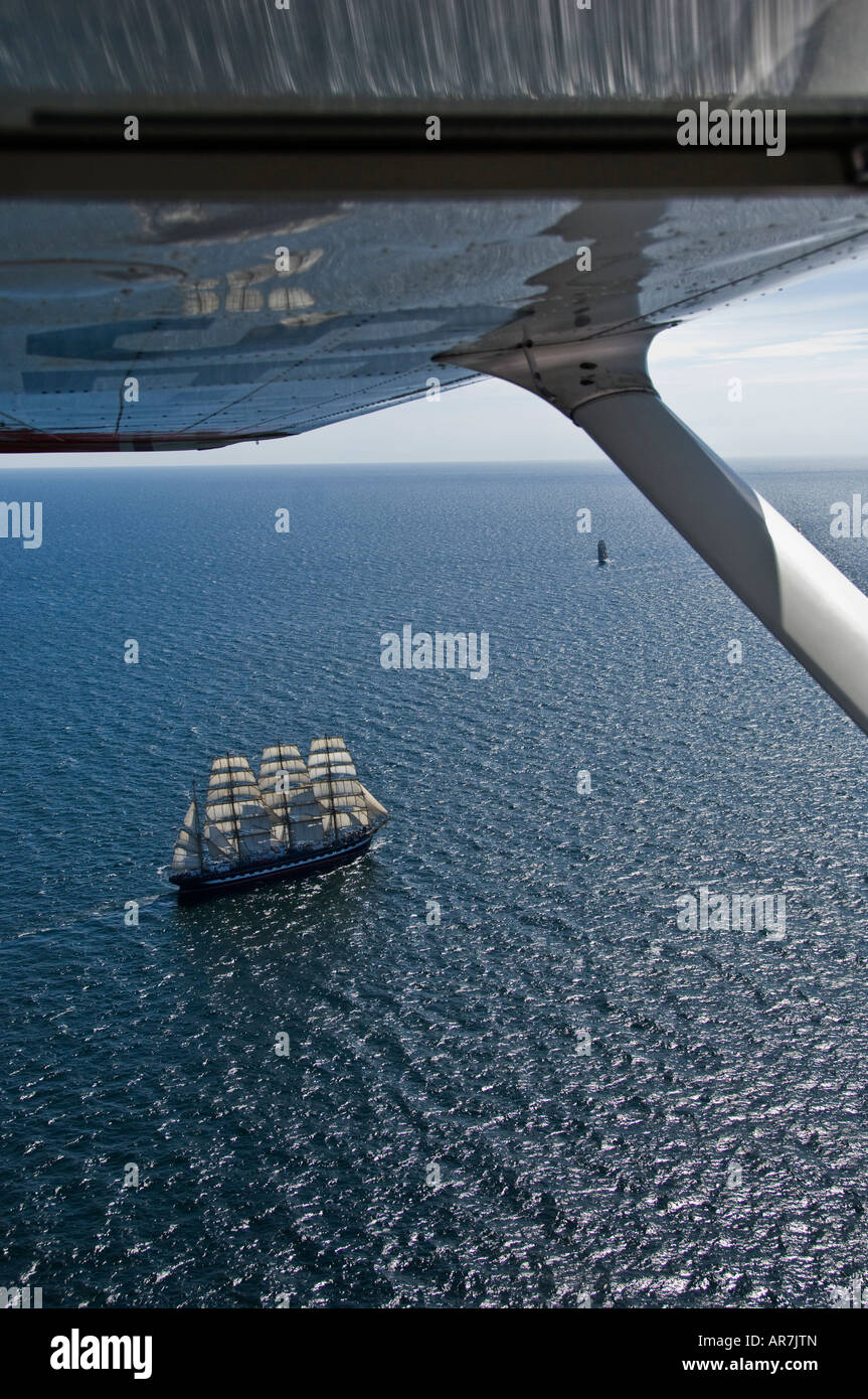 Große Schiffe Race 2007, das größte Segelschiff Welten der russischen Rinde Sedov verlässt schwedische Gewässern und fährt nach Polen Stockfoto