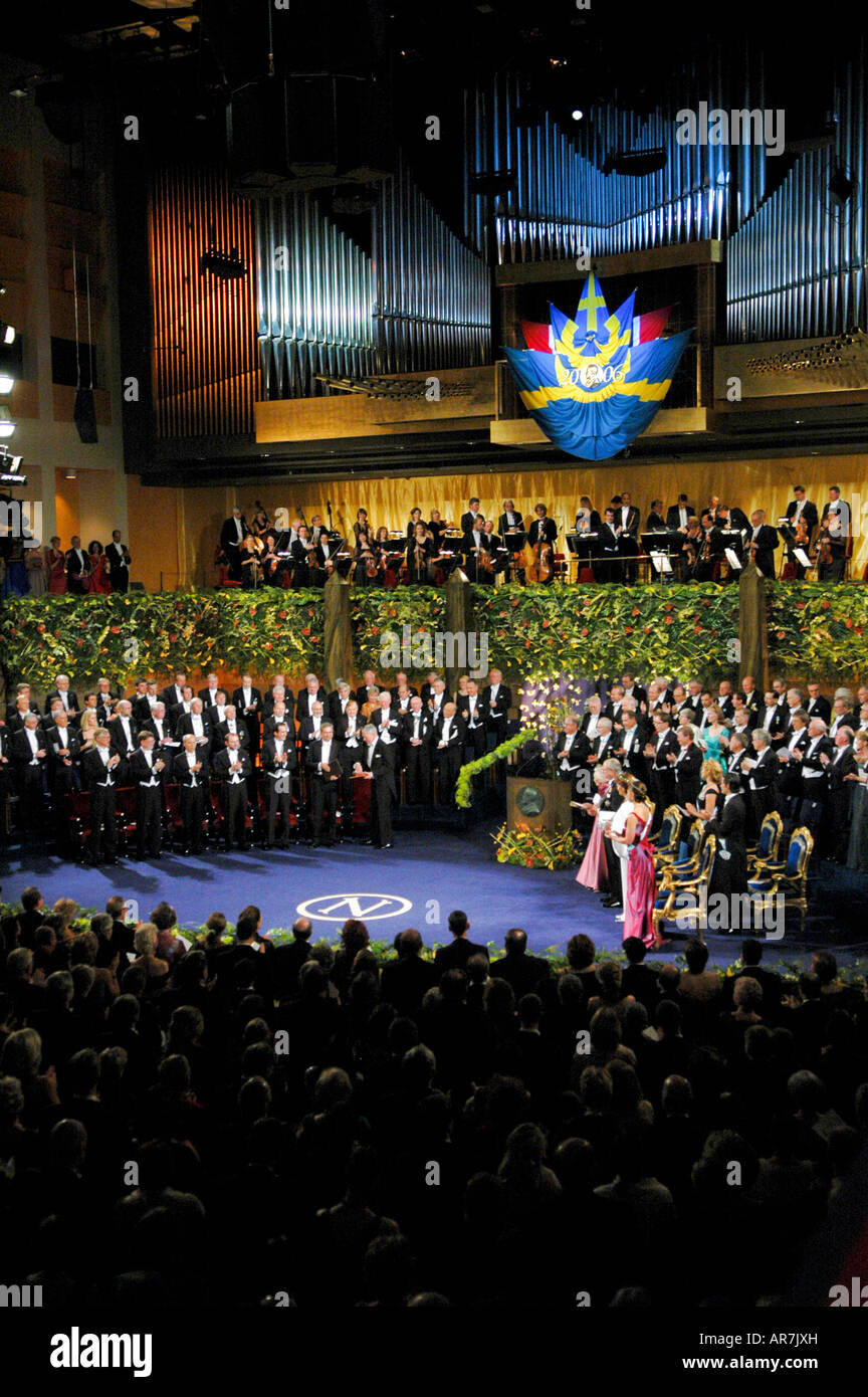 Die Nobelpreisverleihung 2006 im Konzerthaus Stockholm in Schweden Stockfoto
