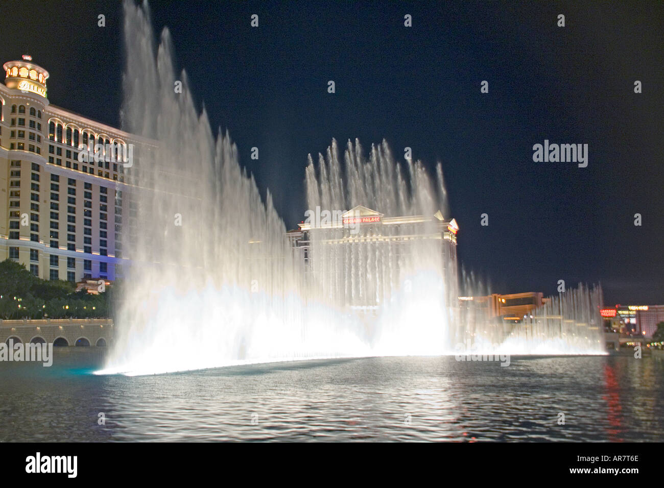Springbrunnen des Bellagio Hotel Las Vegas Nevada, USA Stockfoto