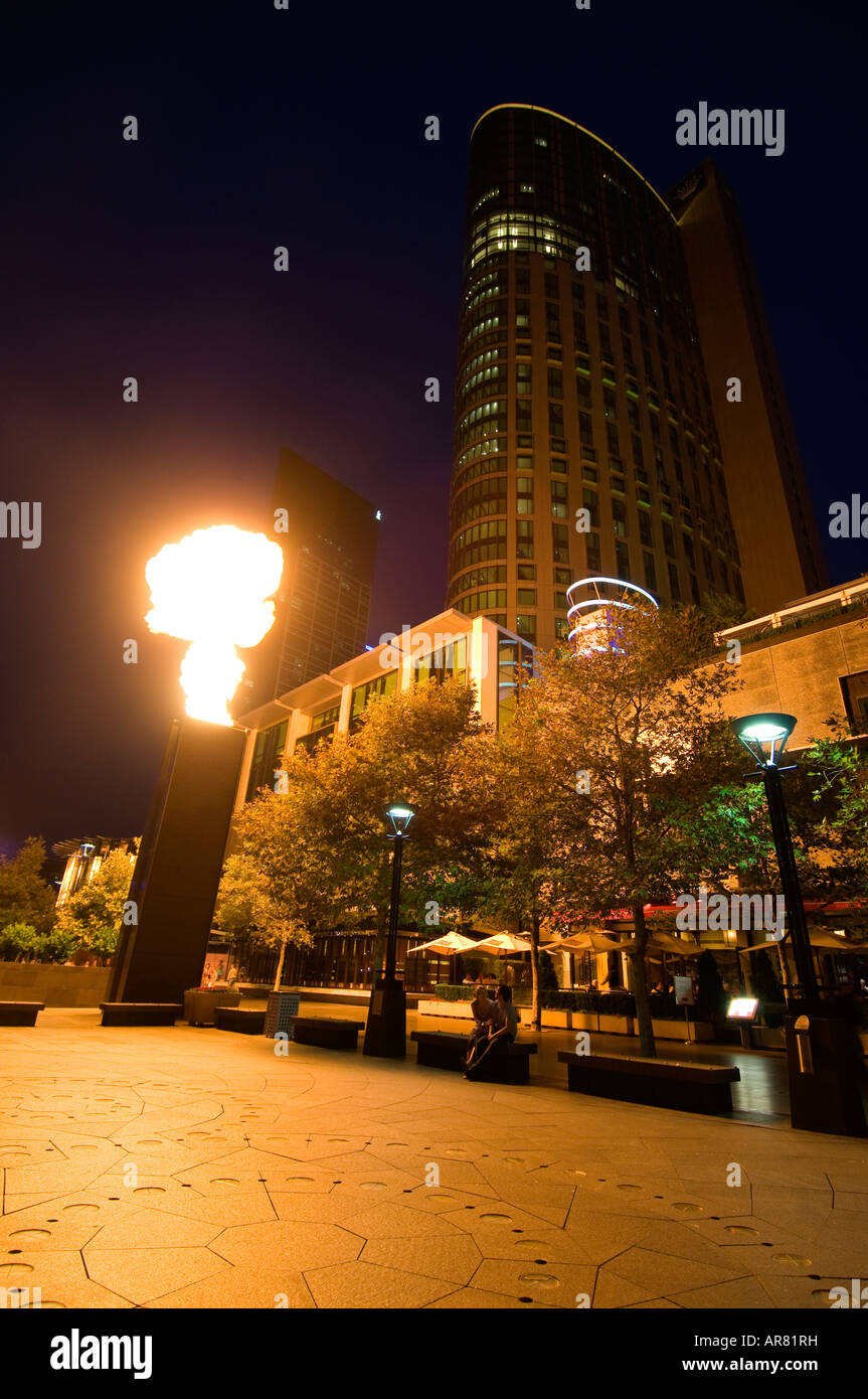 Gasflammen auf Southbank Melbourne Stockfoto