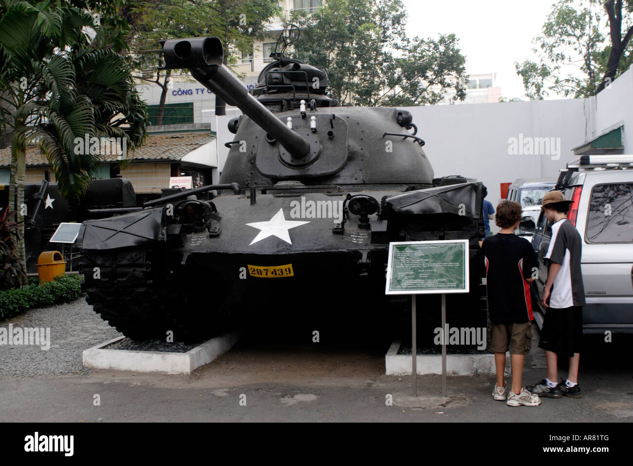 US-Panzer auf das War Remnants Museum in Saigon, Vietnam Stockfoto