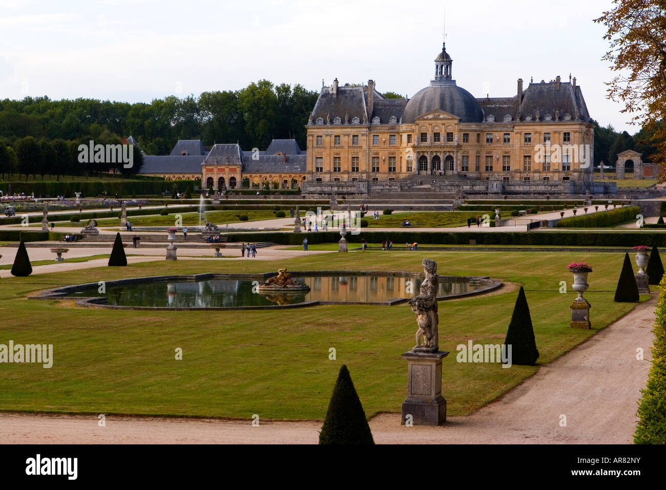 Außenansicht des Château de Vaux le Vicomte, Frankreich Stockfoto