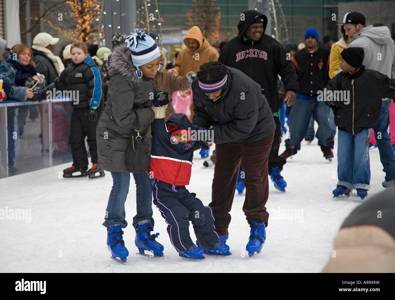 Eisläufer Detroit WinterBlast Winter Festival Stockfoto