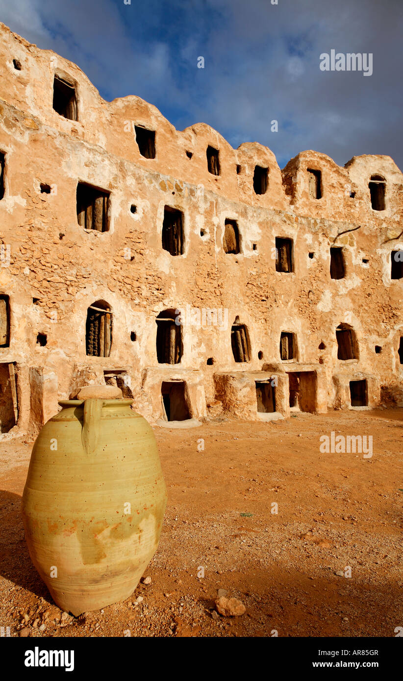 Die befestigte Korn lagern Qasr Al Haj Libyen Stockfoto