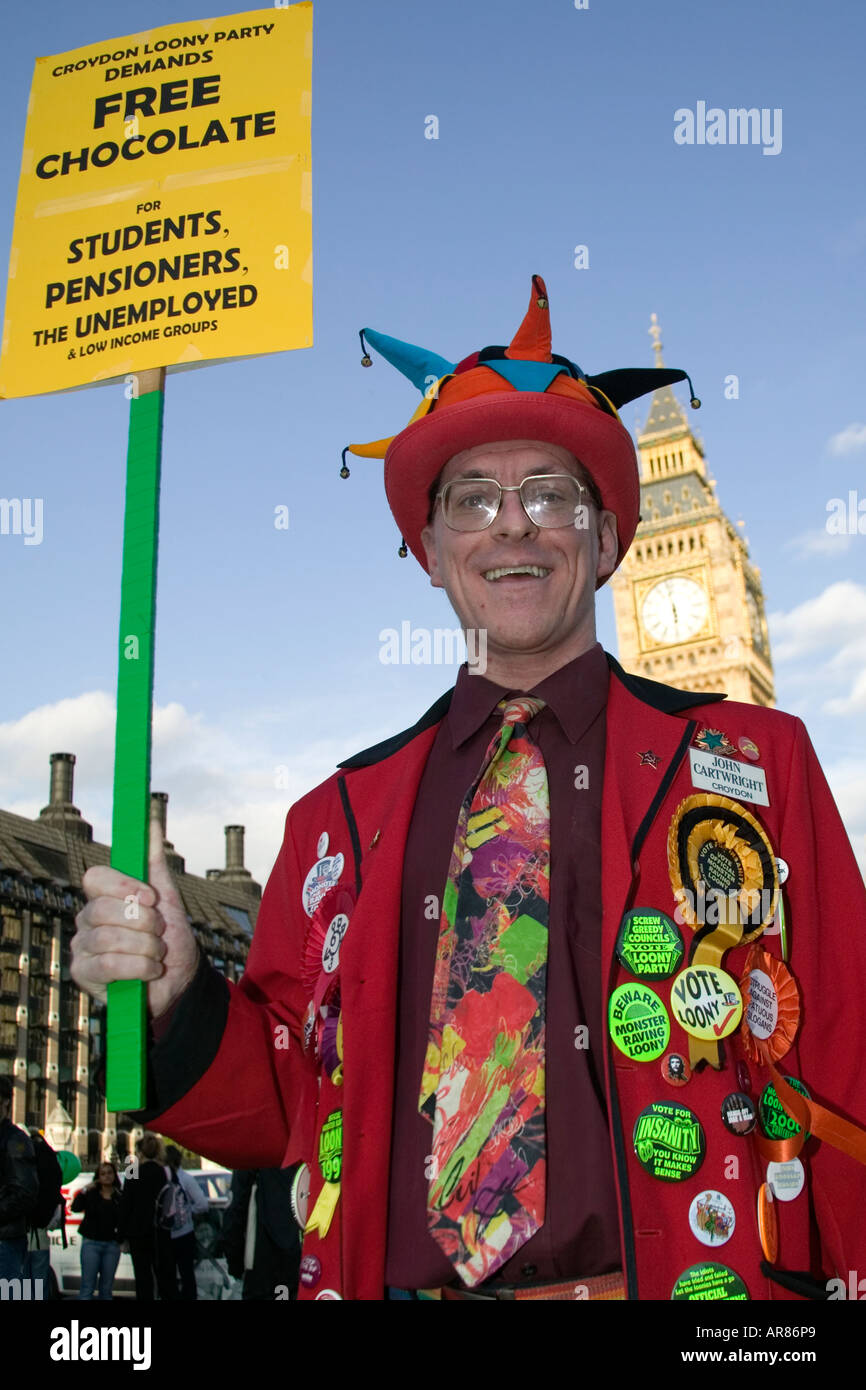 Masse einsamer Demonstration in Parliament Square, London Stockfoto