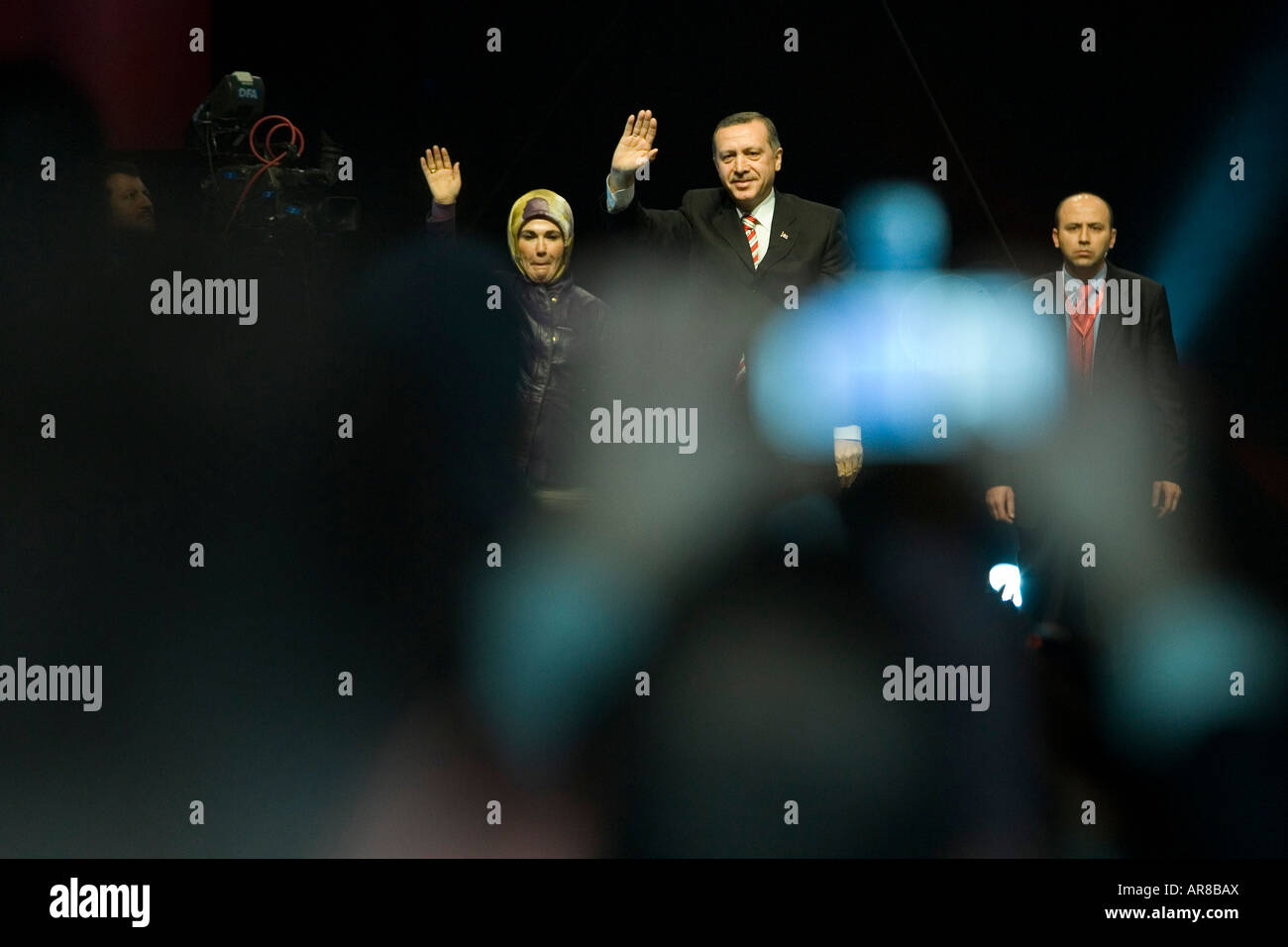 Der türkische Ministerpräsident Recep Tayyip Erdogan in der Kölnarena im Rahmen einer Veranstaltung, organisiert von UETD Stockfoto