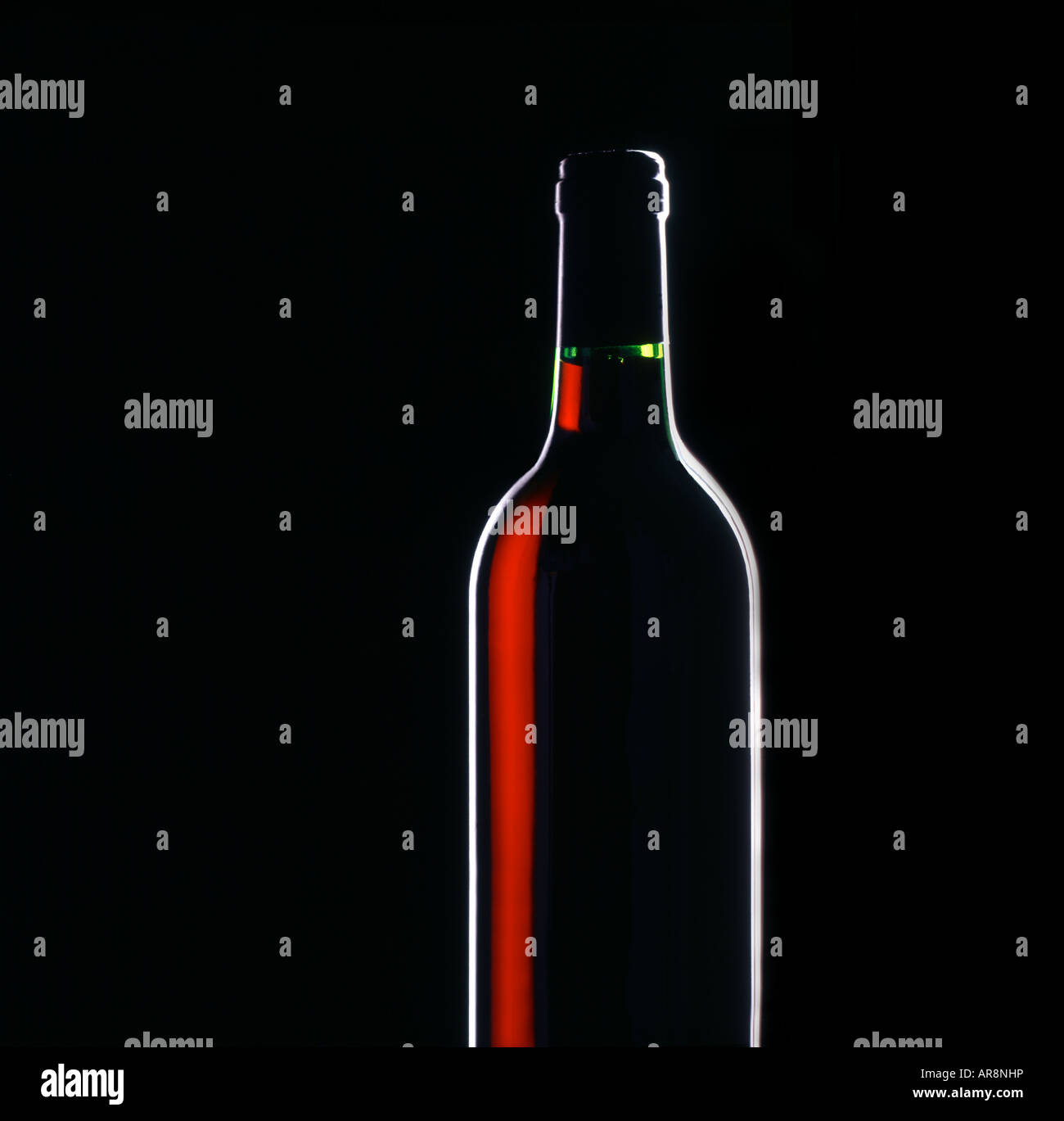 Flasche Rotwein Stockfoto