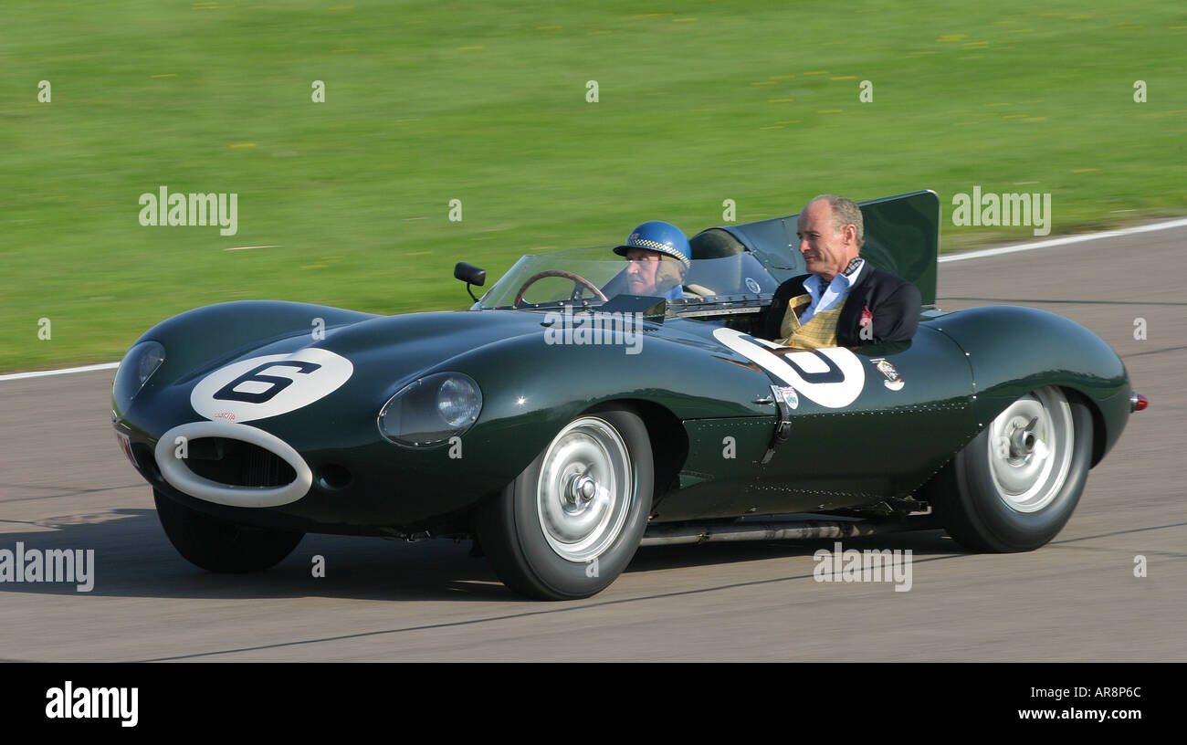 1955-Jaguar D-Type Longnose bei Goodwood Revival, Sussex, UK Stockfoto