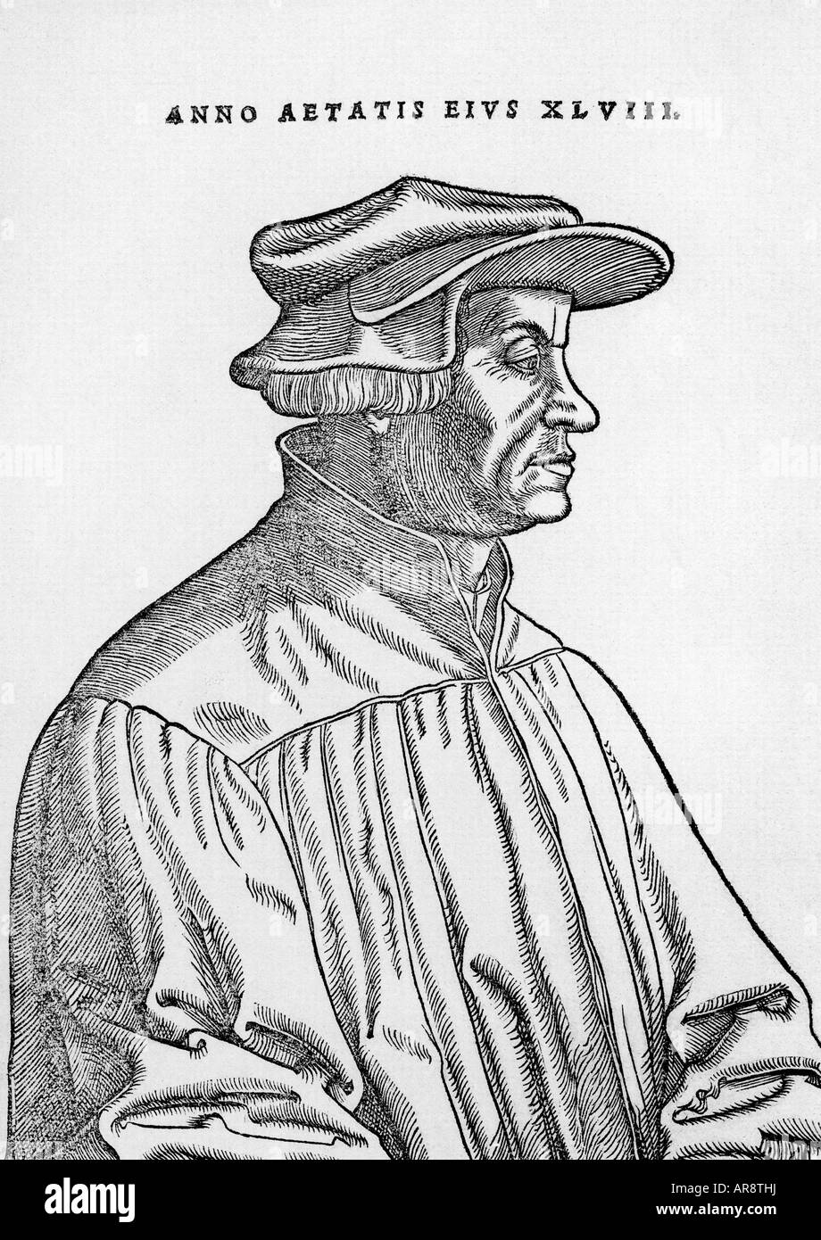 Zwingli, Ulrich, 1.1.1484 - 11.10.1531, Schweizer ReligionsReformator, anonymer Holzschnitt, Stockfoto