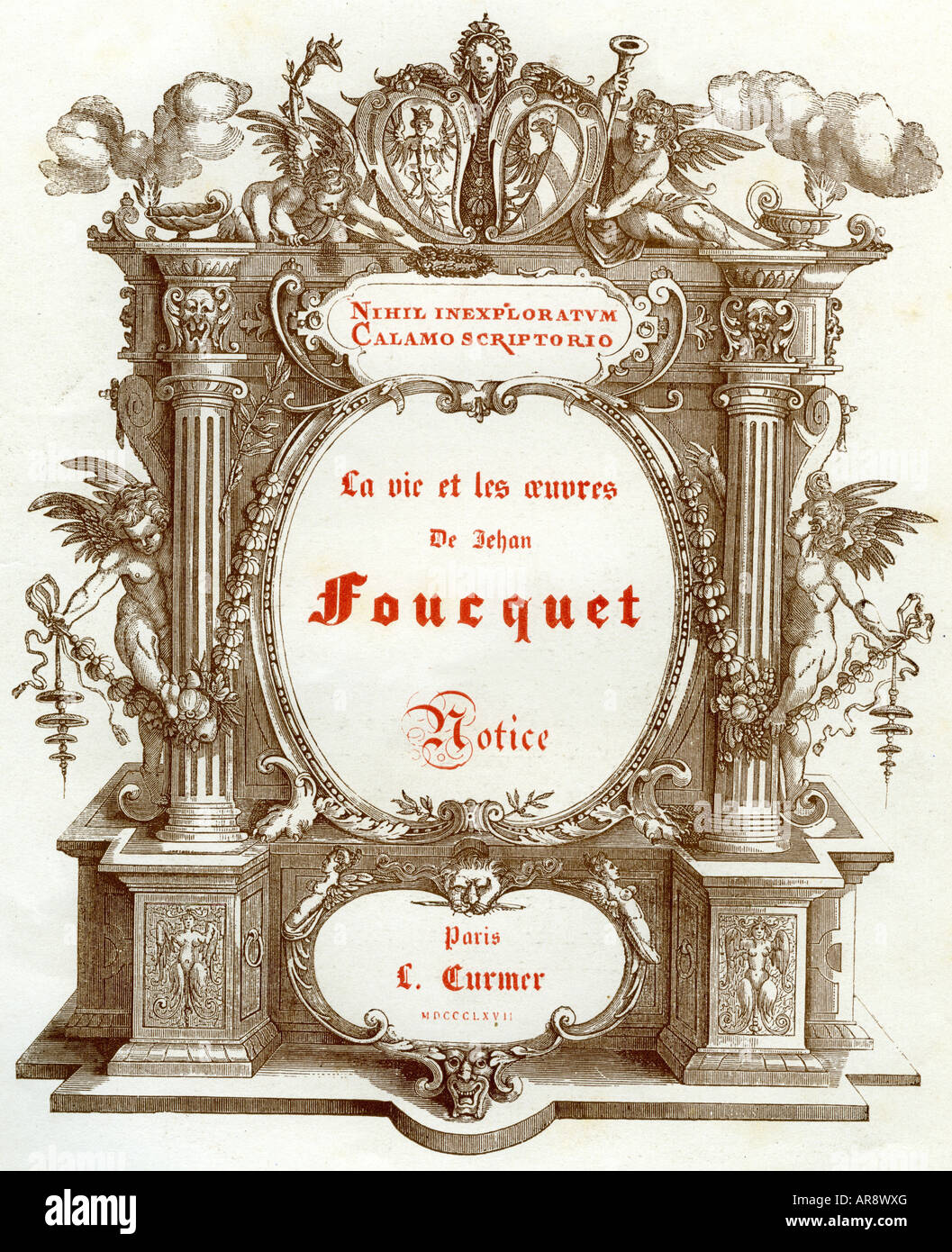 Foucquet, Jean, ca. 1420 - ca. 1480, französischer Maler, Biographie von Leon Curmer, Paris, 1857, Titel, Stockfoto