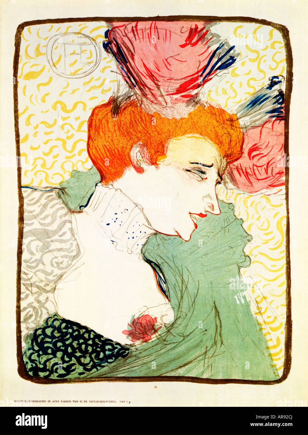 Marcelle Lender 1895 nach Toulouse-Lautrec von der Hauptdarstellerin in Paris Operette Chilperic drucken Stockfoto