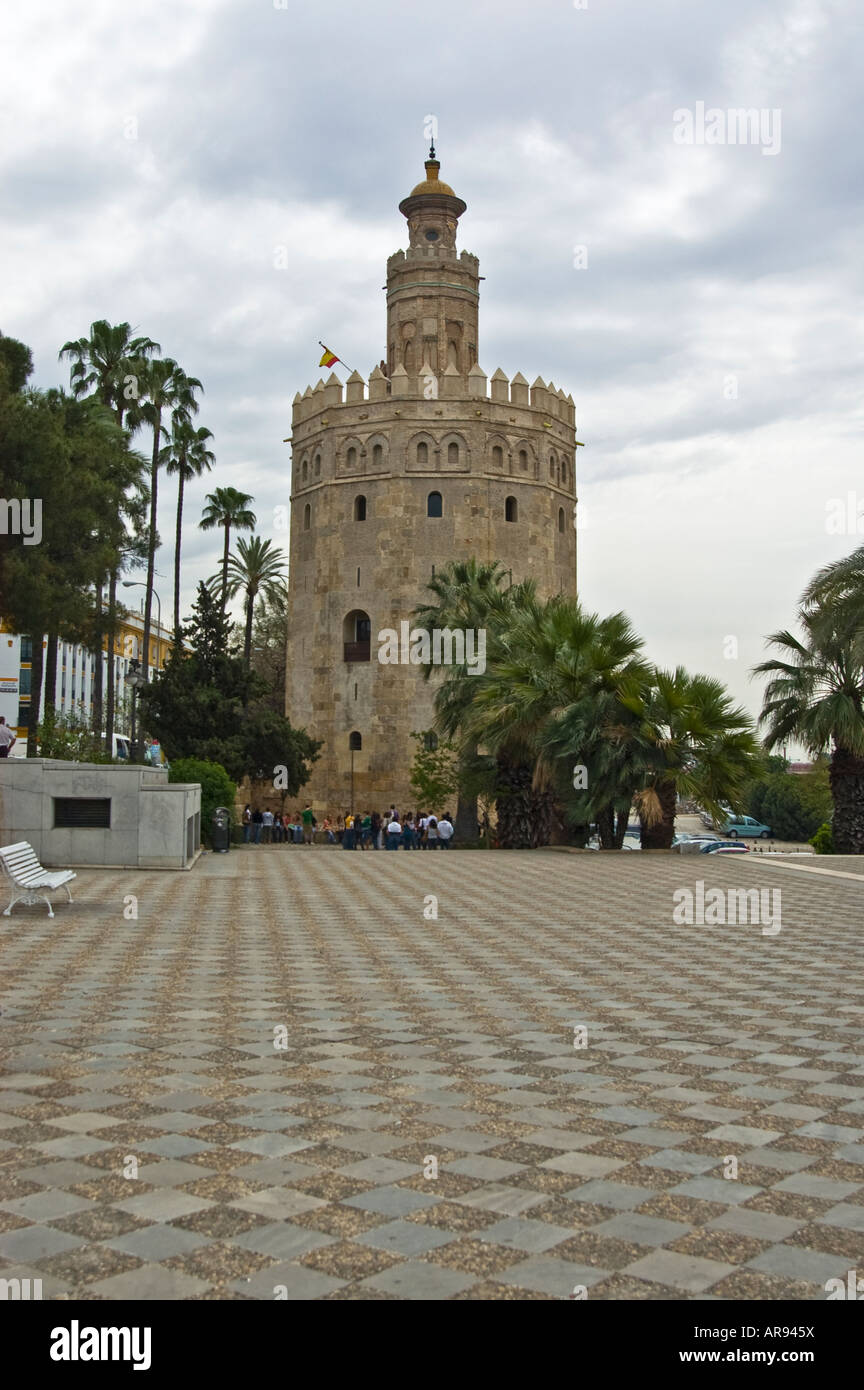 Goldener Turm, Sevilla, Andalusien, Spanien Stockfoto