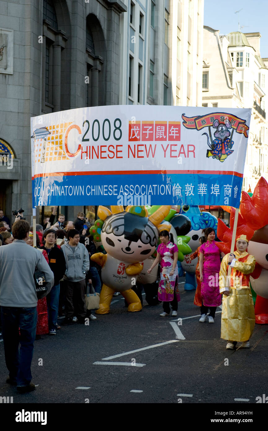 Chinesisches Neujahrsfeiern den Strang London 2008 Stockfoto