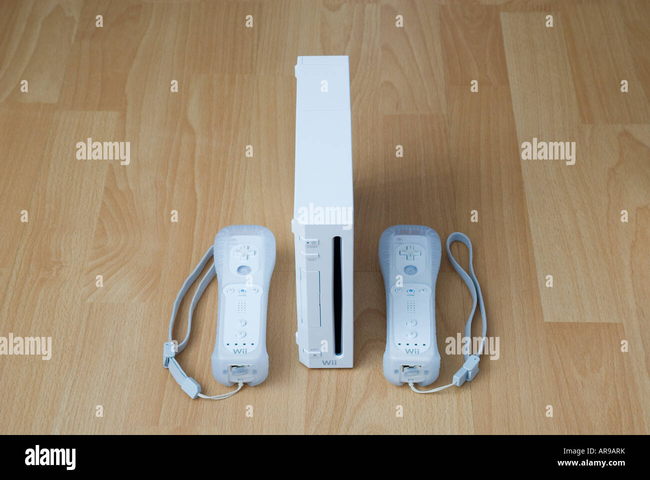 Nintendo Wii-Wireless Controller Handsets und Konsole Stockfoto