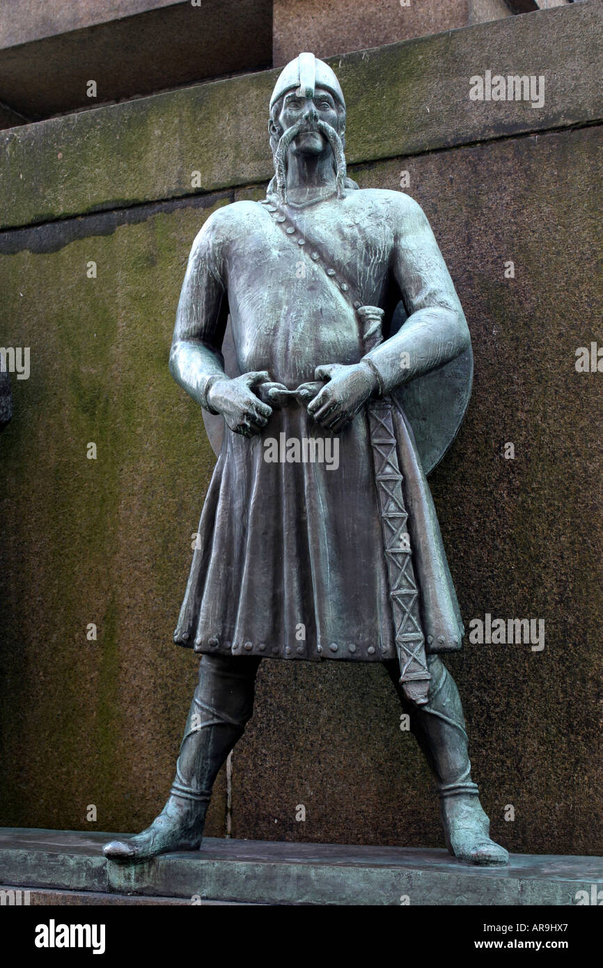 Statuen von Viking Männer in Bergen Norwegen. Stockfoto