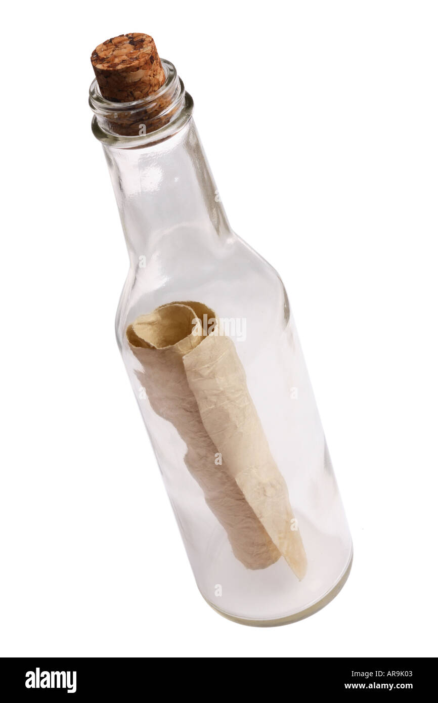 Eine Flaschenpost Stockfoto