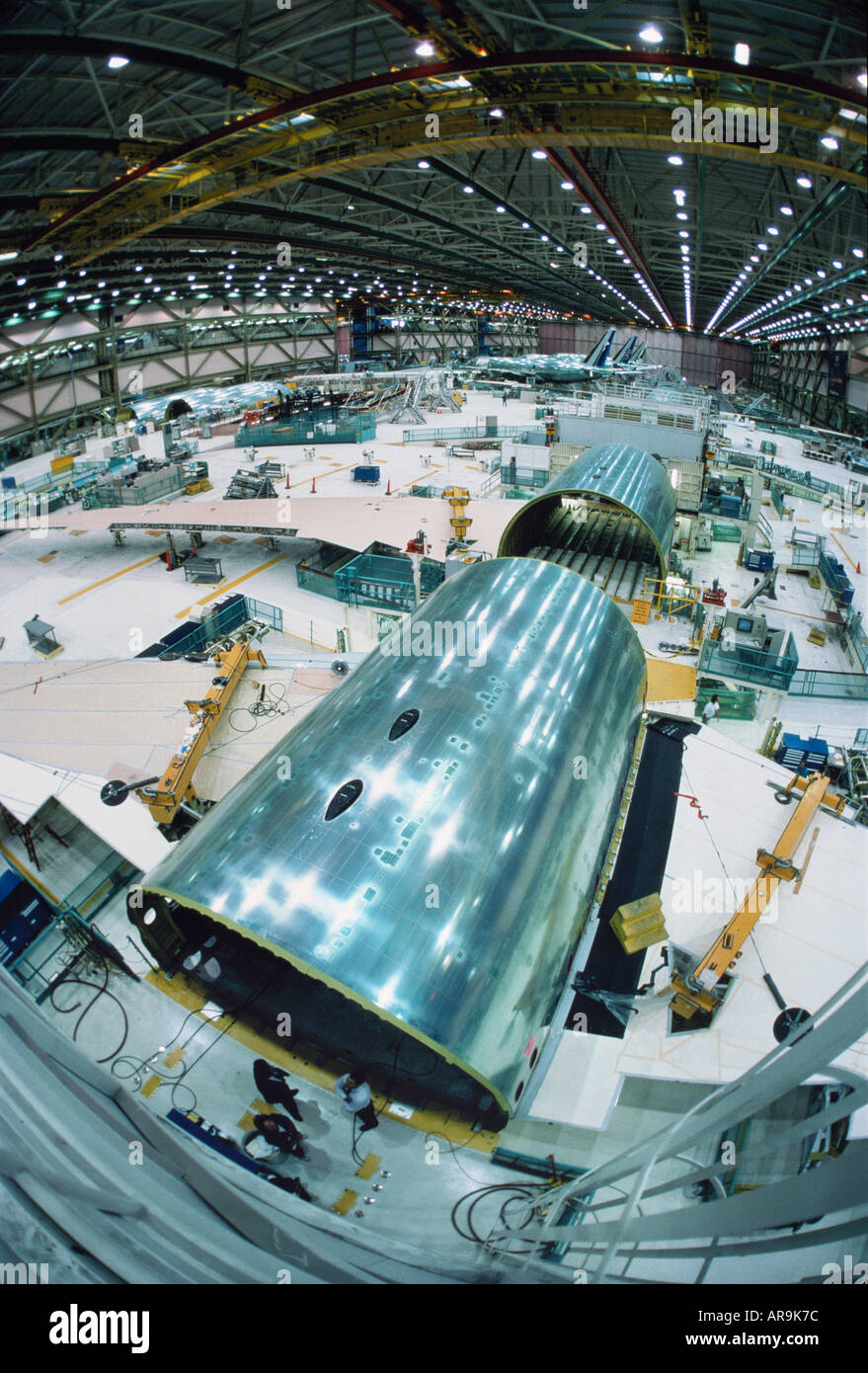 Boeing 777 Jet Airliner Produktionslinie Fabrik Everett Seattle USA Stockfoto