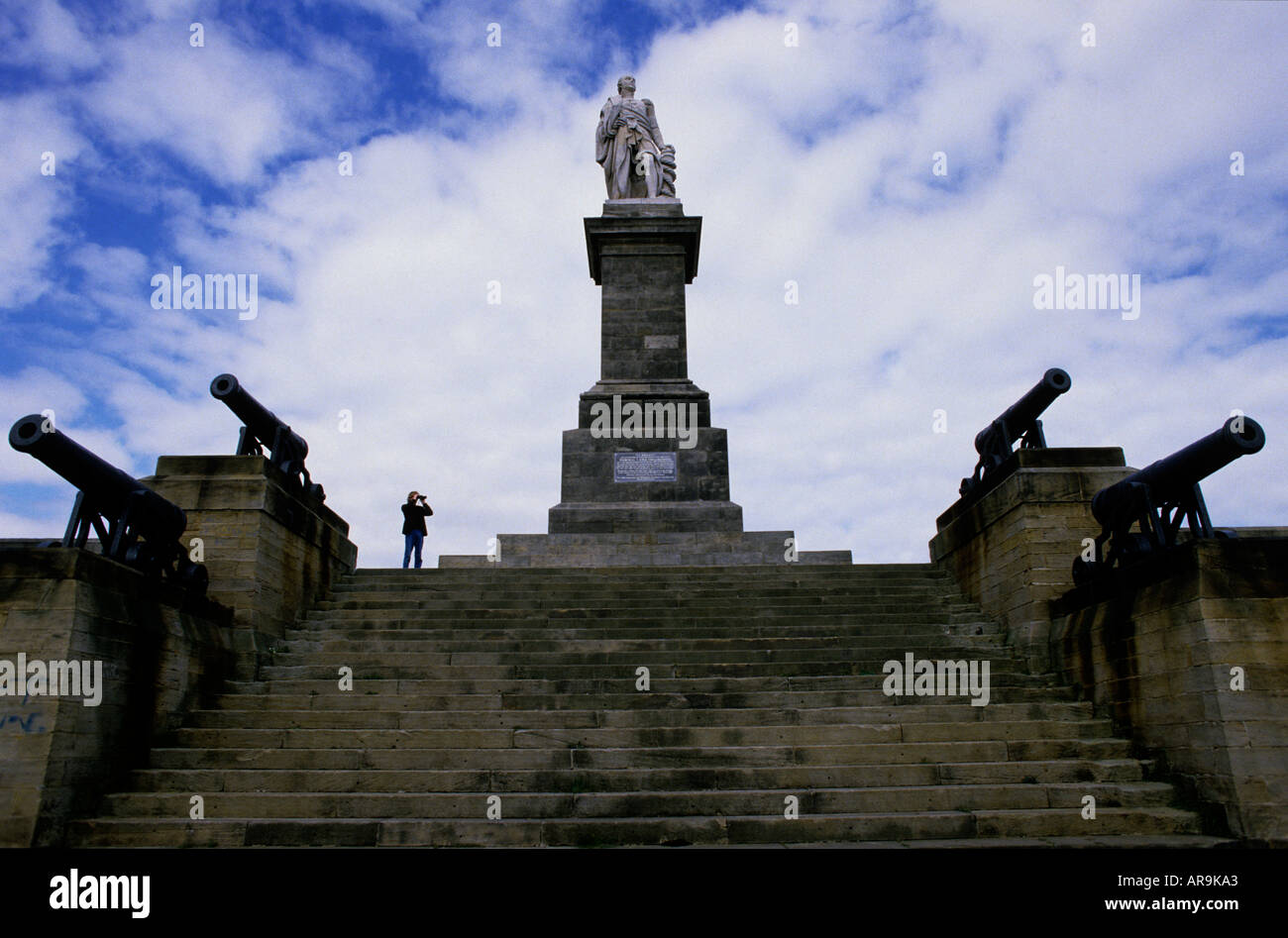 TYNEMOUTH NEWCASTLE STATUE VON LORD COLLINGWOOD Stockfoto