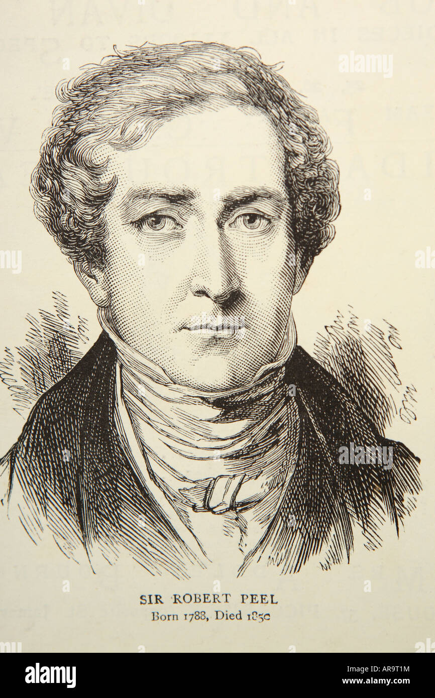 Sir Robert Peel geboren 1788 starb 1850 Gründer der Metropolitan Police Stockfoto