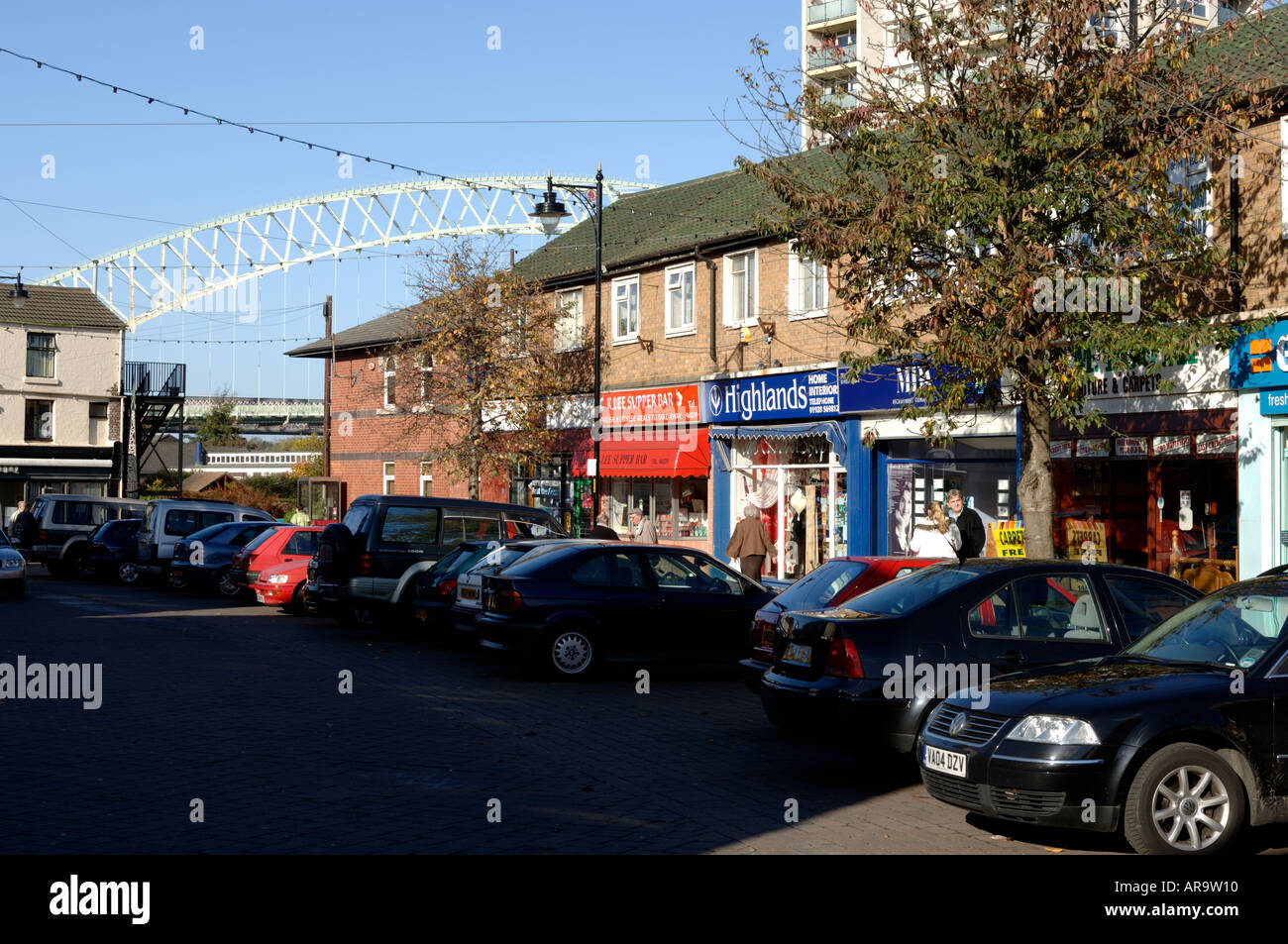 Runcorn Altstadt und Aussetzung zu überbrücken Runcorn Cheshire England UK Stockfoto