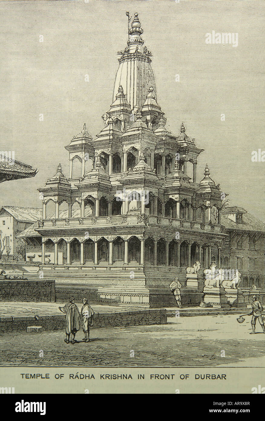Nepal Tempel Radha Krishna vor Durbar 1880 veröffentlicht Stockfoto Nepal Tempel Radha Krishna vor Durbar 1880 veröffentlicht Stockfoto