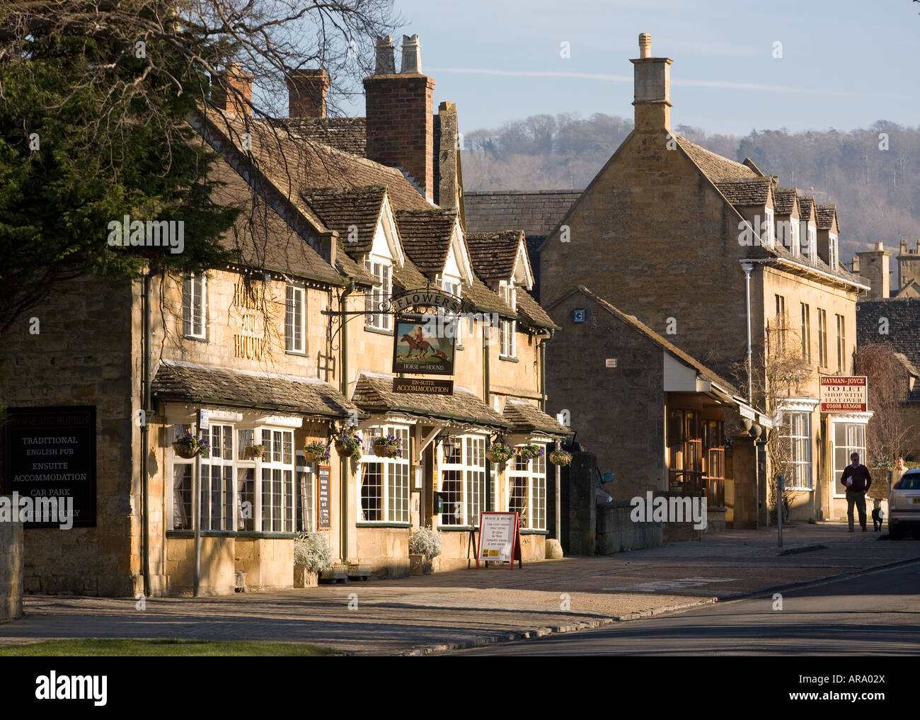 Cotswold Steinbauten in dem malerischen Dorf Broadway Worcestershire England UK Stockfoto