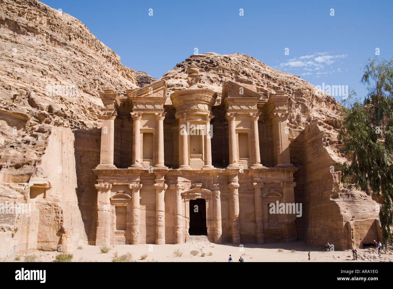 El Dier, das Kloster, Petra, Jordanien Stockfoto