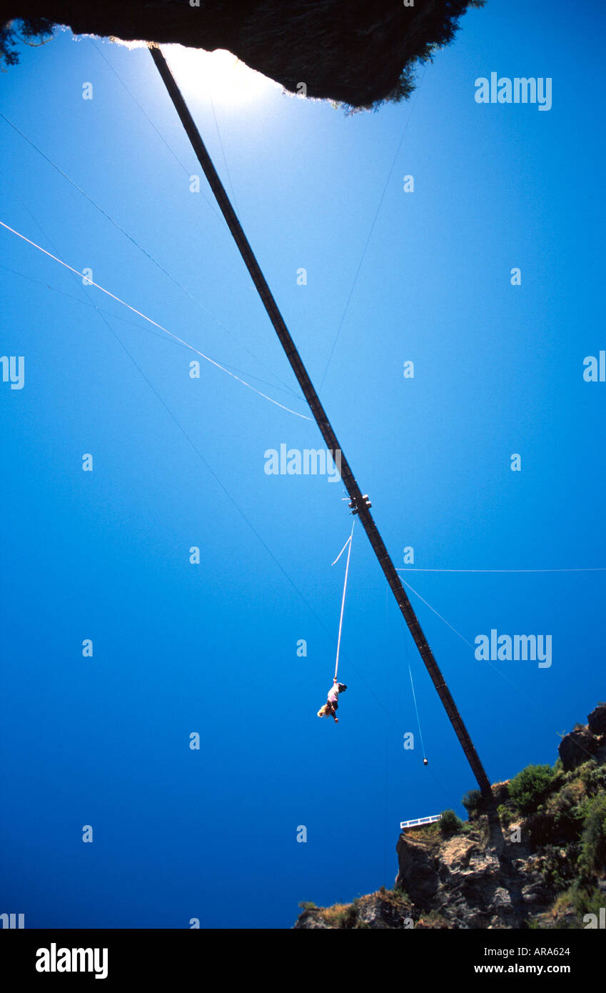 Pipeline Bungy Skippers Canyon in der Nähe von Queenstown Südinsel Neuseeland Stockfoto