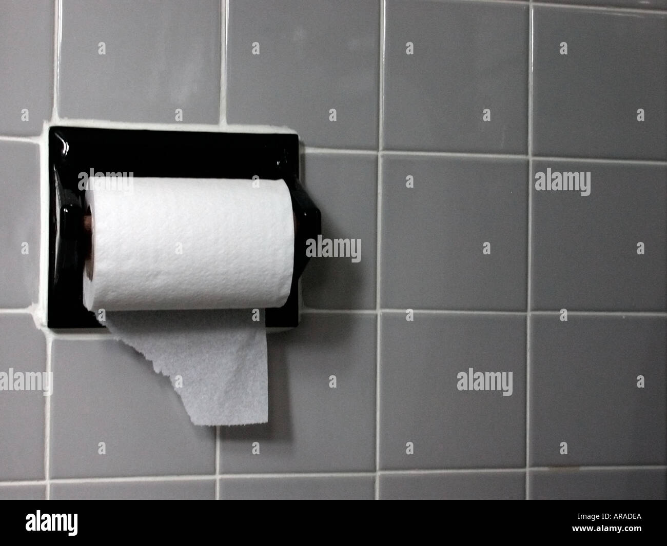 Toilettenpapierhalter im Bad Stockfoto