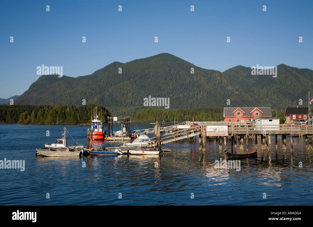 Boote in Tofino Vancouver Island Kanada Stockfoto