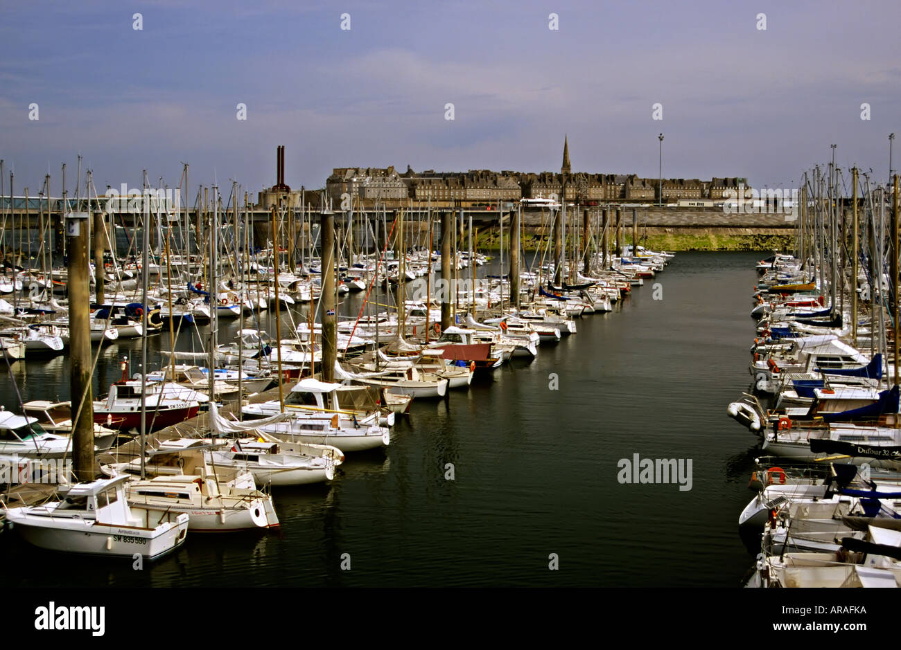Marina St Malo Bretagne Frankreich Stockfoto