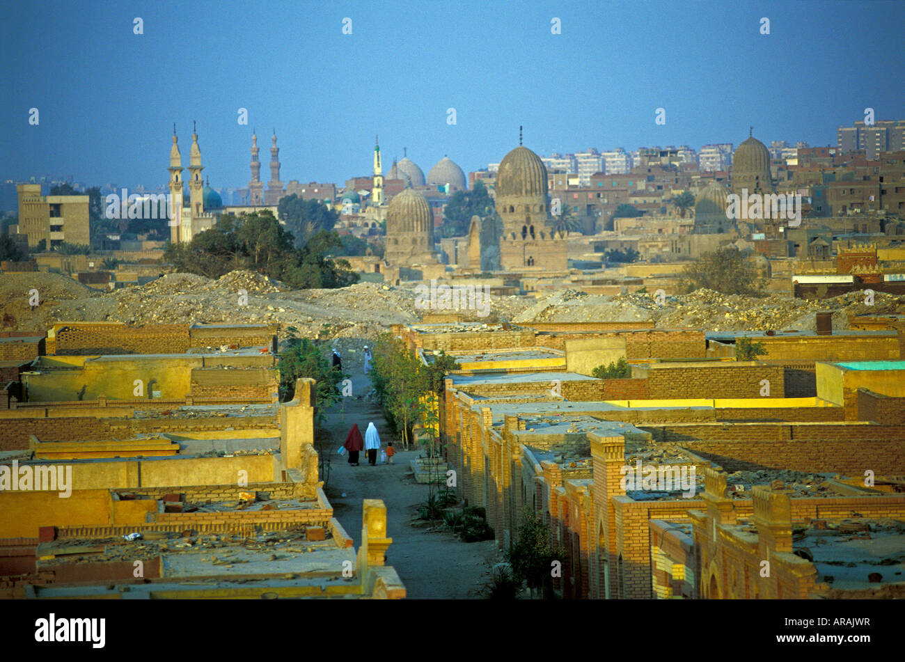 Stadt-Landschaft von Wohnhäusern in Alt-Kairo, Ägypten. Stockfoto