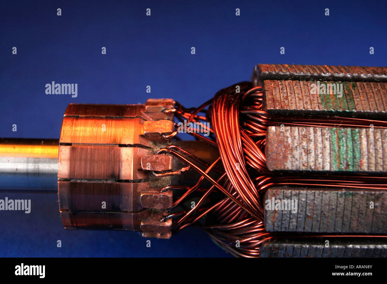 DC Elektromotor Rotor zeigt Kommutator Stockfoto DC Elektromotor Rotor zeigt Kommutator Stockfoto