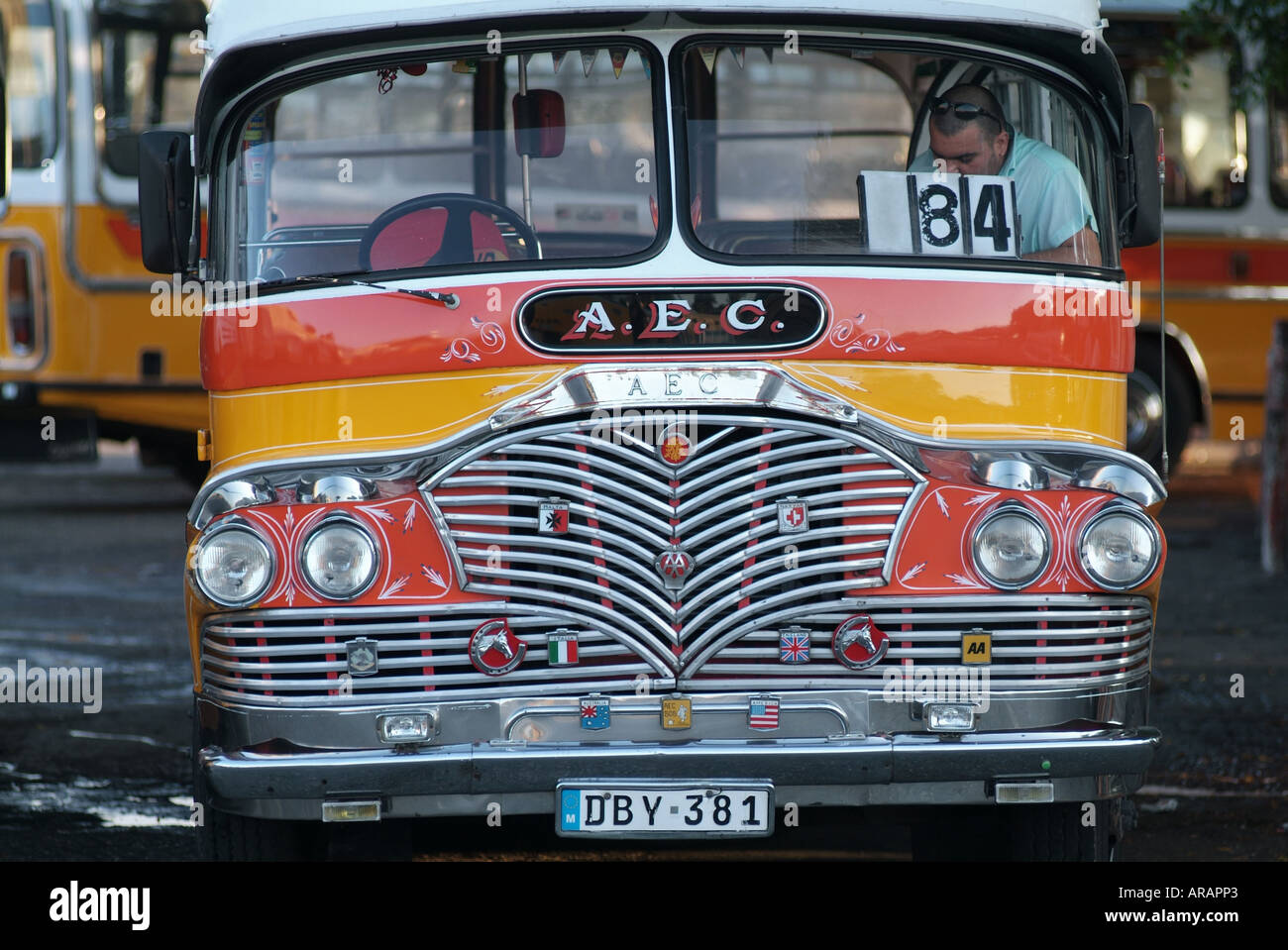 Malta, Bus, Busse, alte, Classic, Verkehr, öffentliche, Transport, Stockfoto