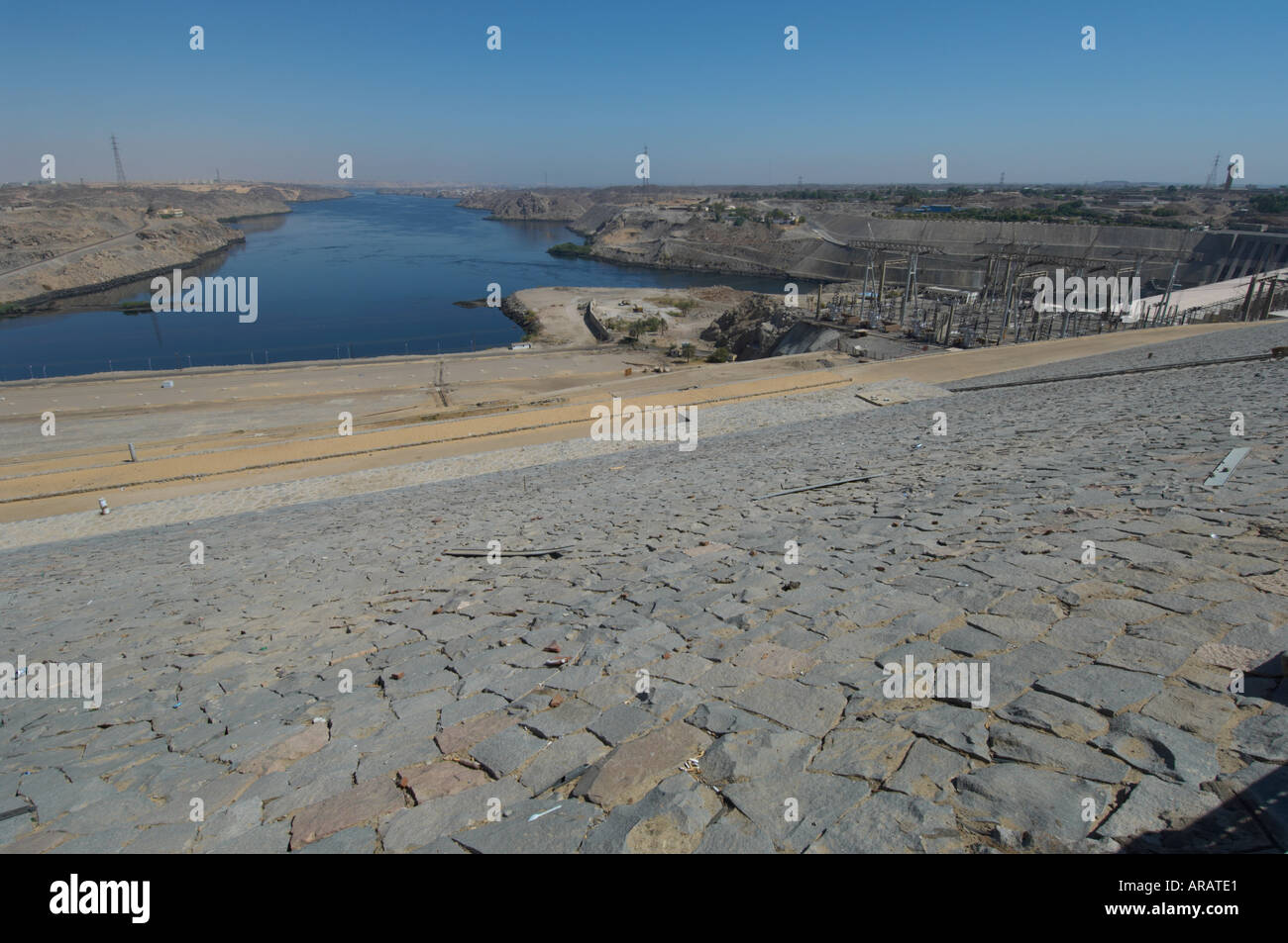High Dam, Aswan, Ägypten - Blick nach Norden Stockfoto
