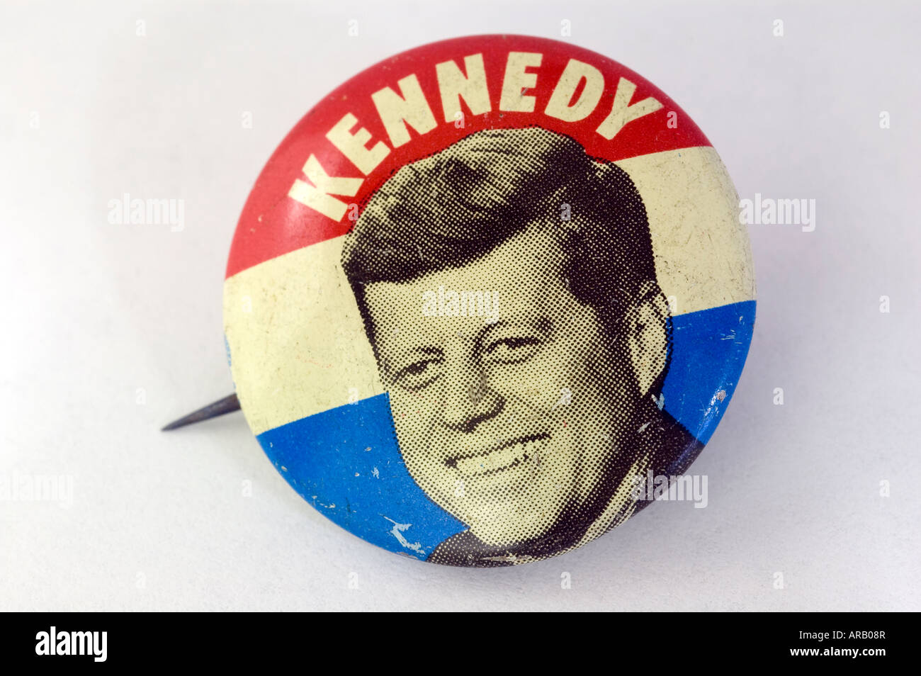 Eine John F Kennedy-Kampagne-Taste aus der 1960 uns Präsidentschaftswahlkampf Stockfoto