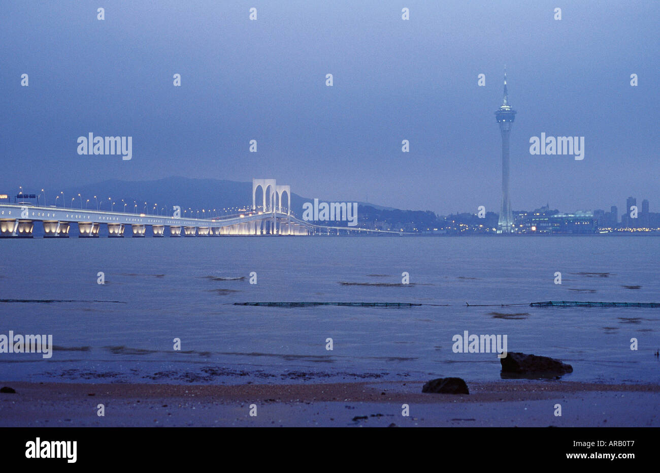 Macau in der Abenddämmerung, China Stockfoto