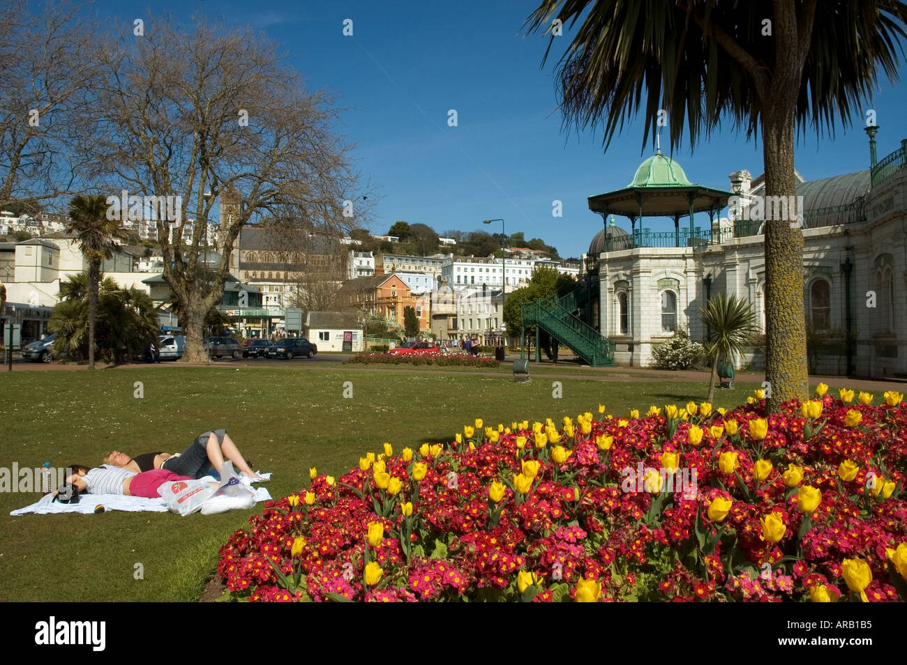 Britischen Devon Torbay Torquay Pavillon und Garten Stockfoto