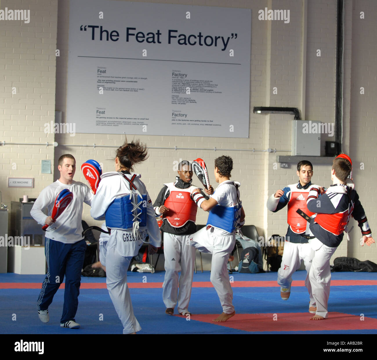 Fotograf Howard Barlow Mitglieder des britischen Taekwondo-Teams in der Ausbildung Stockfoto