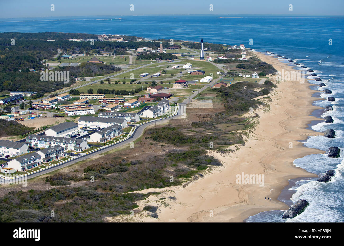 Luftaufnahme des Fort Story Virginia Beach Virginia Stockfoto