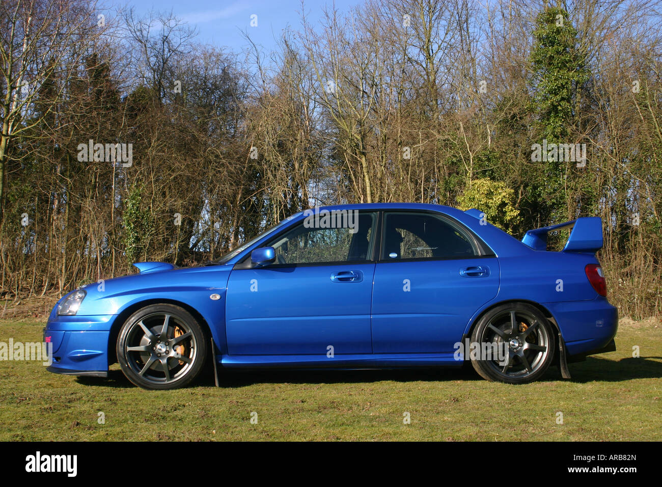 Subaru Impreza Turbo Blauer Salon "Familienauto" schnell schnelle Racer Japan Japanesse japanischen Wrx Sti rb320 Typ Turbo rb5 22 b Erbe Stockfoto